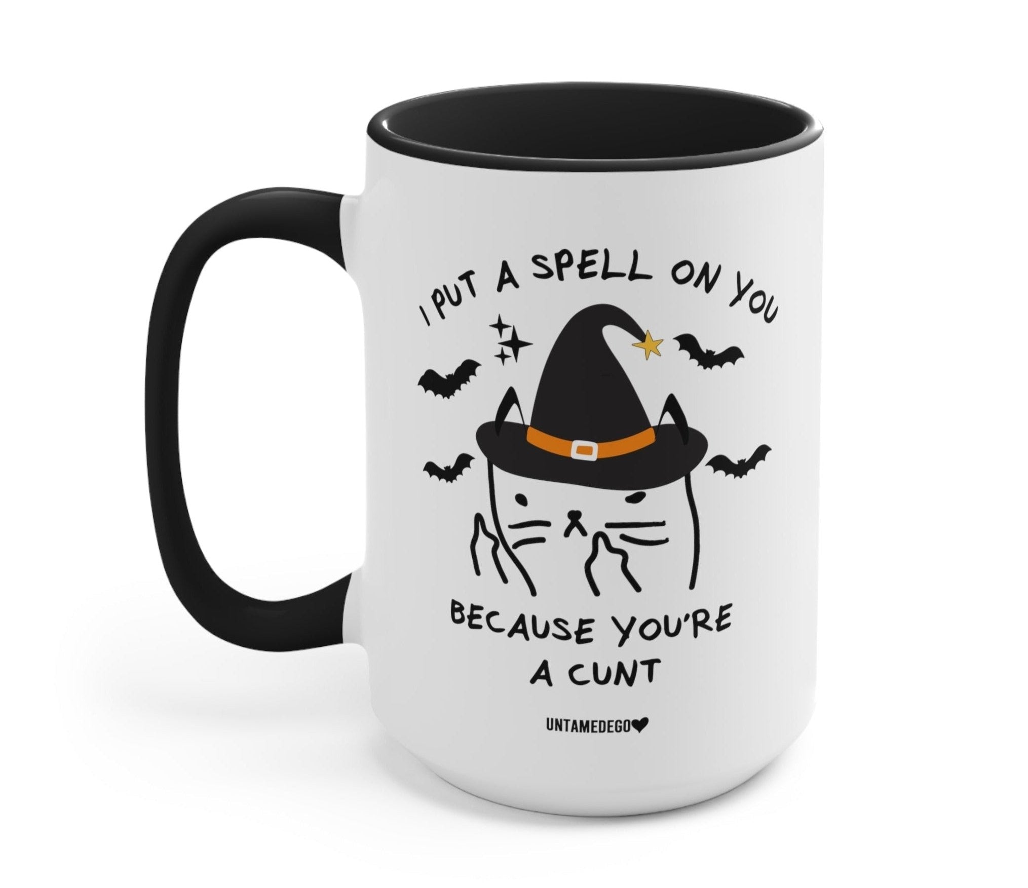 I Put A Spell On You Mean Kitty Halloween Mug - UntamedEgo LLC.