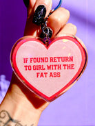 If Found Return To Girl With The Fat Ass Holographic Heart Keychain - UntamedEgo LLC.
