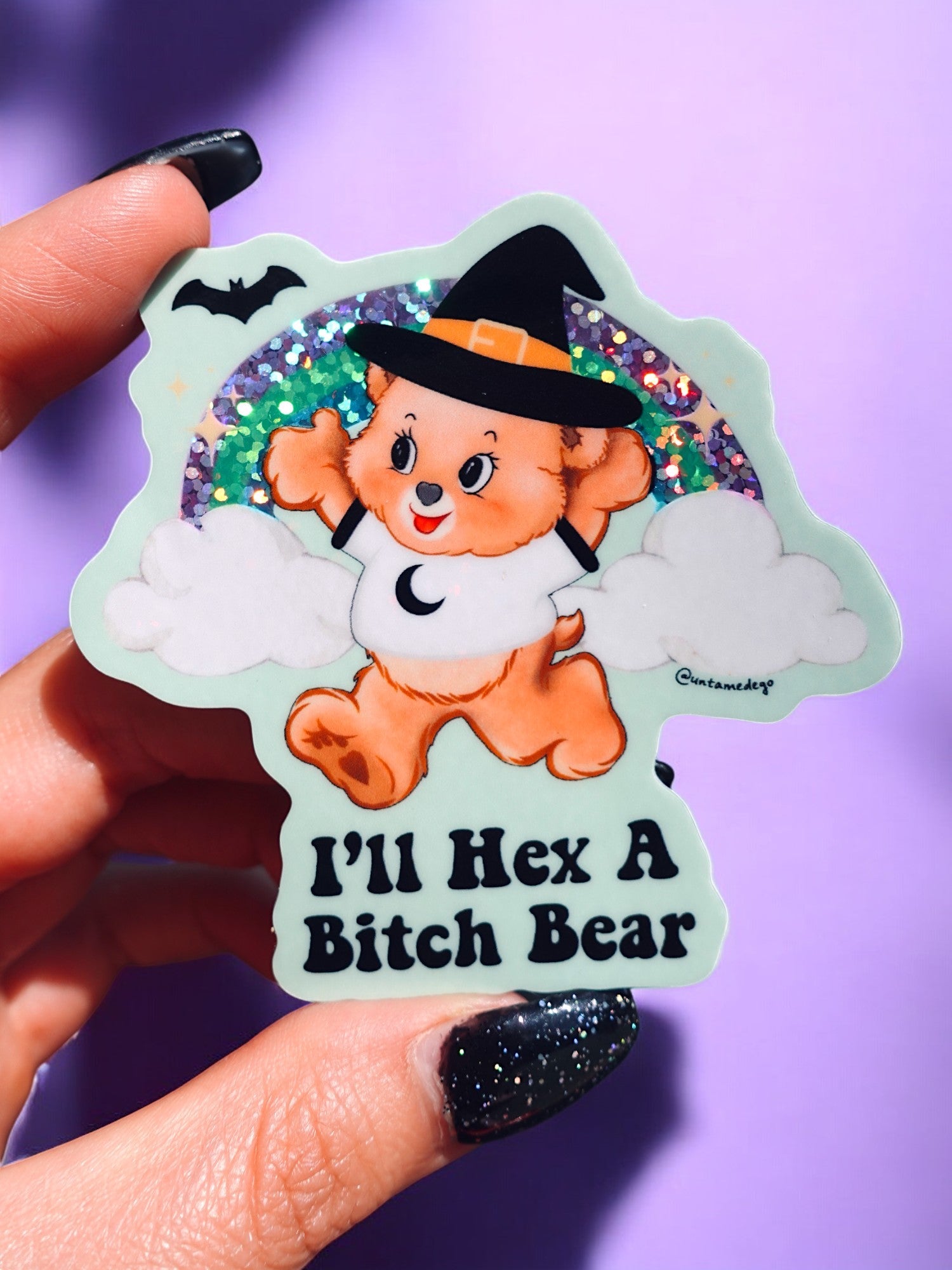 I'll Hex A Bitch Bear Lolly The Bear Halloween Sticker - UntamedEgo LLC.