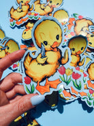 Knife Ducky – Funny Retro Duck Glitter Vinyl Sticker - UntamedEgo LLC.