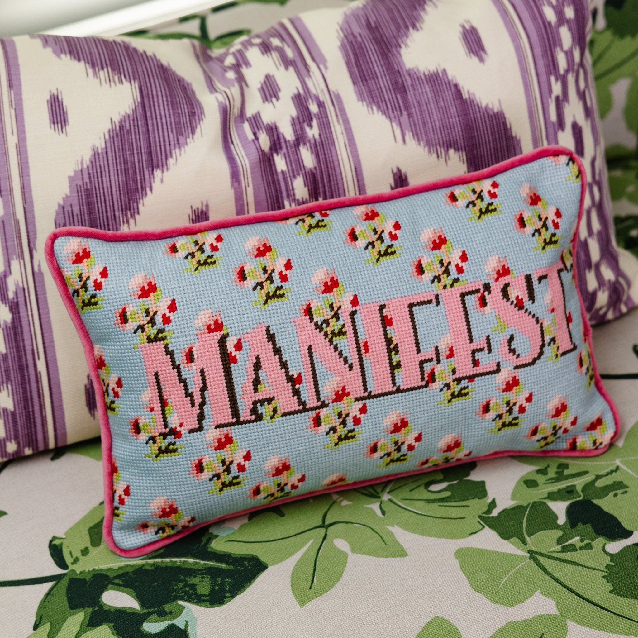 Manifest Needlepoint Pillow - UntamedEgo LLC.