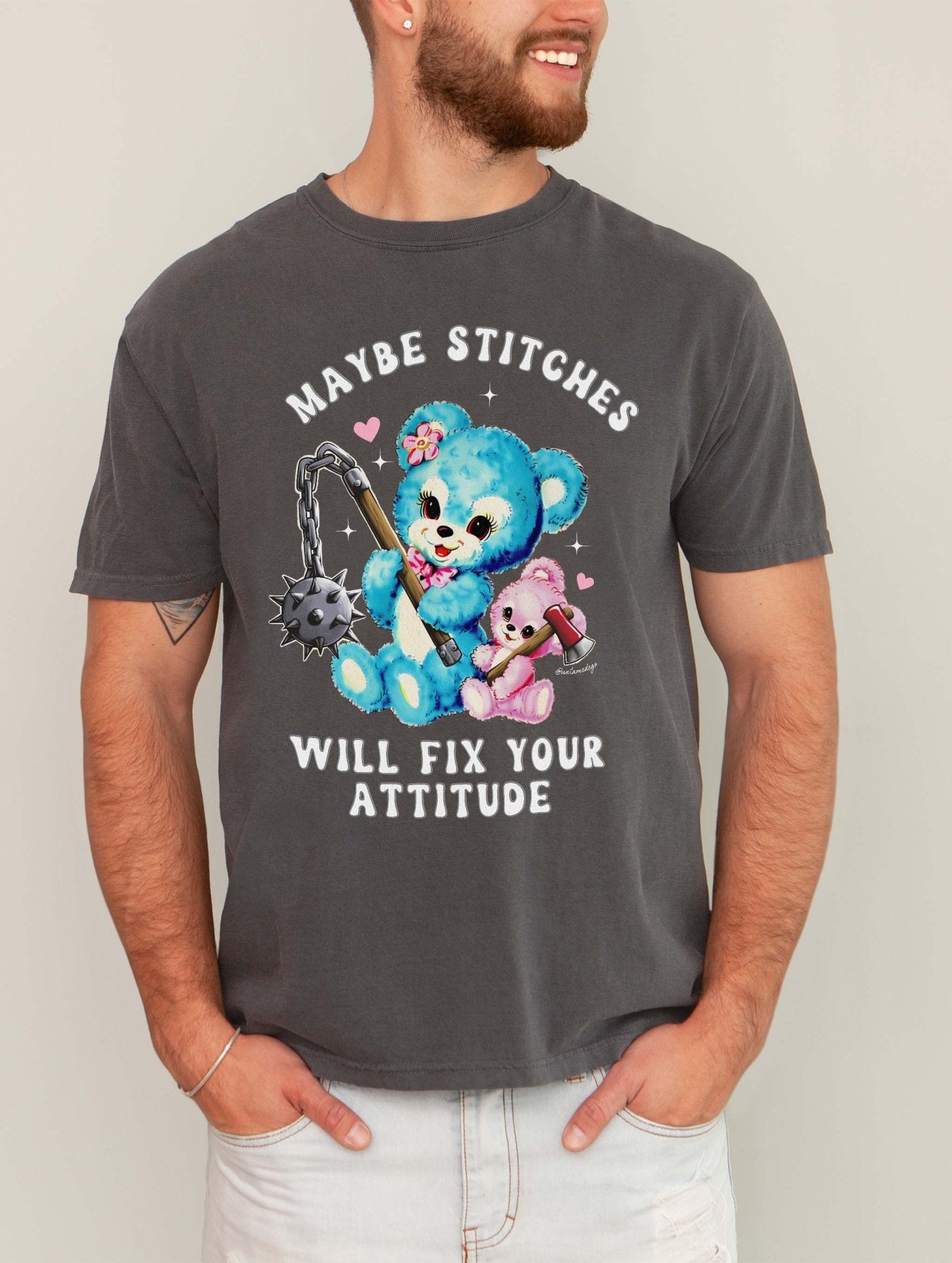 Maybe Stitches Will Fix Your Attitude Mens Tee - UntamedEgo LLC.