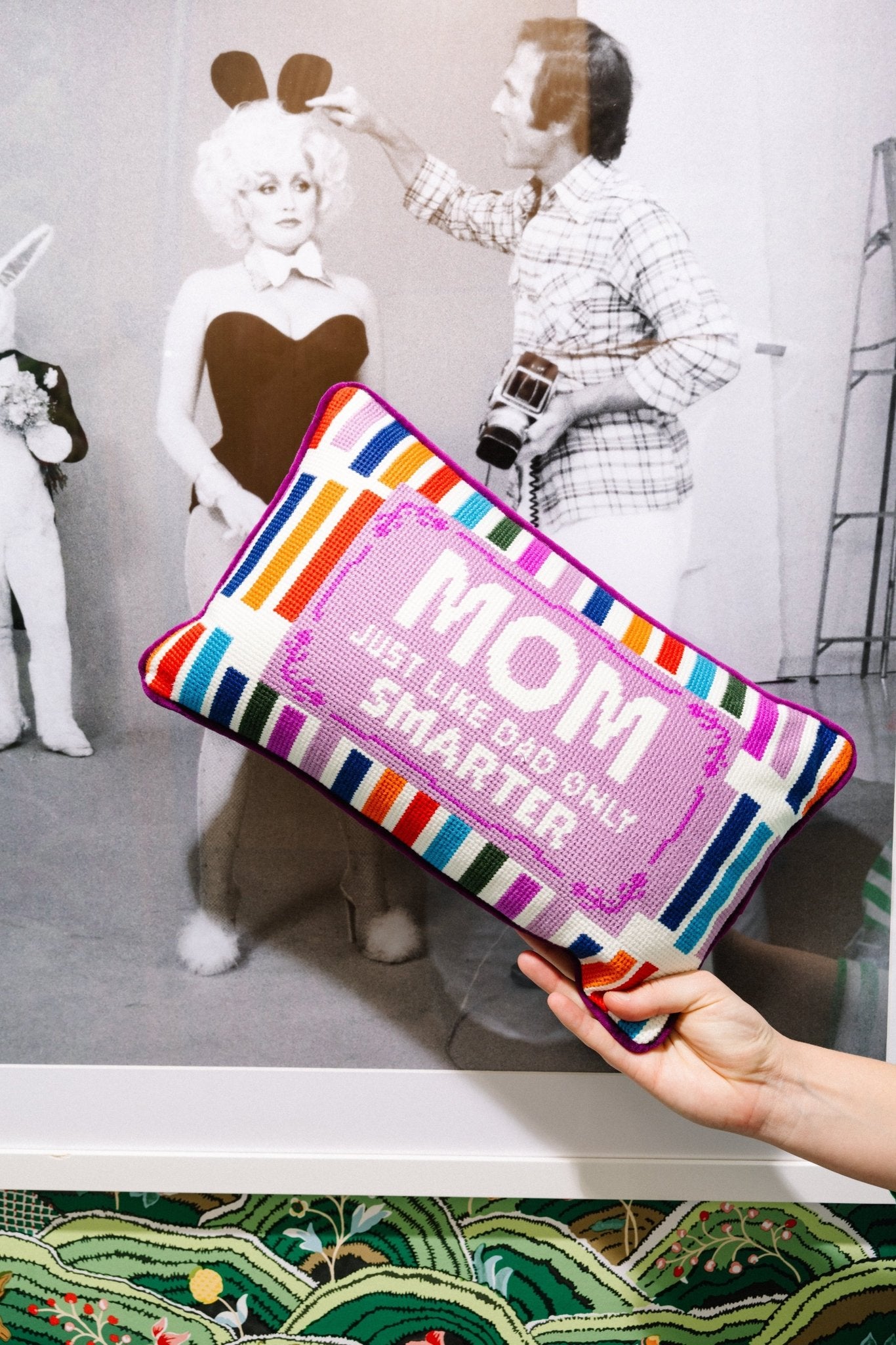 Mom Rules Needlepoint Pillow - UntamedEgo LLC.