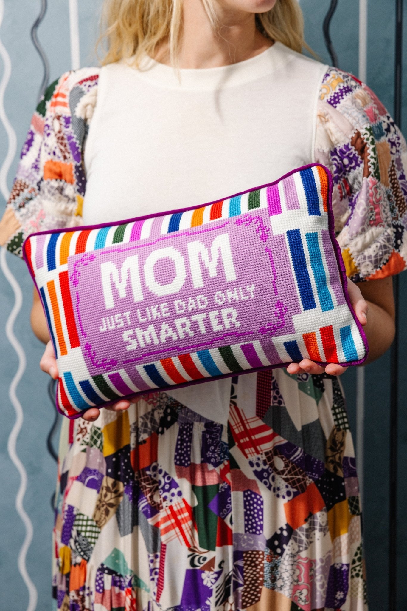 Mom Rules Needlepoint Pillow - UntamedEgo LLC.