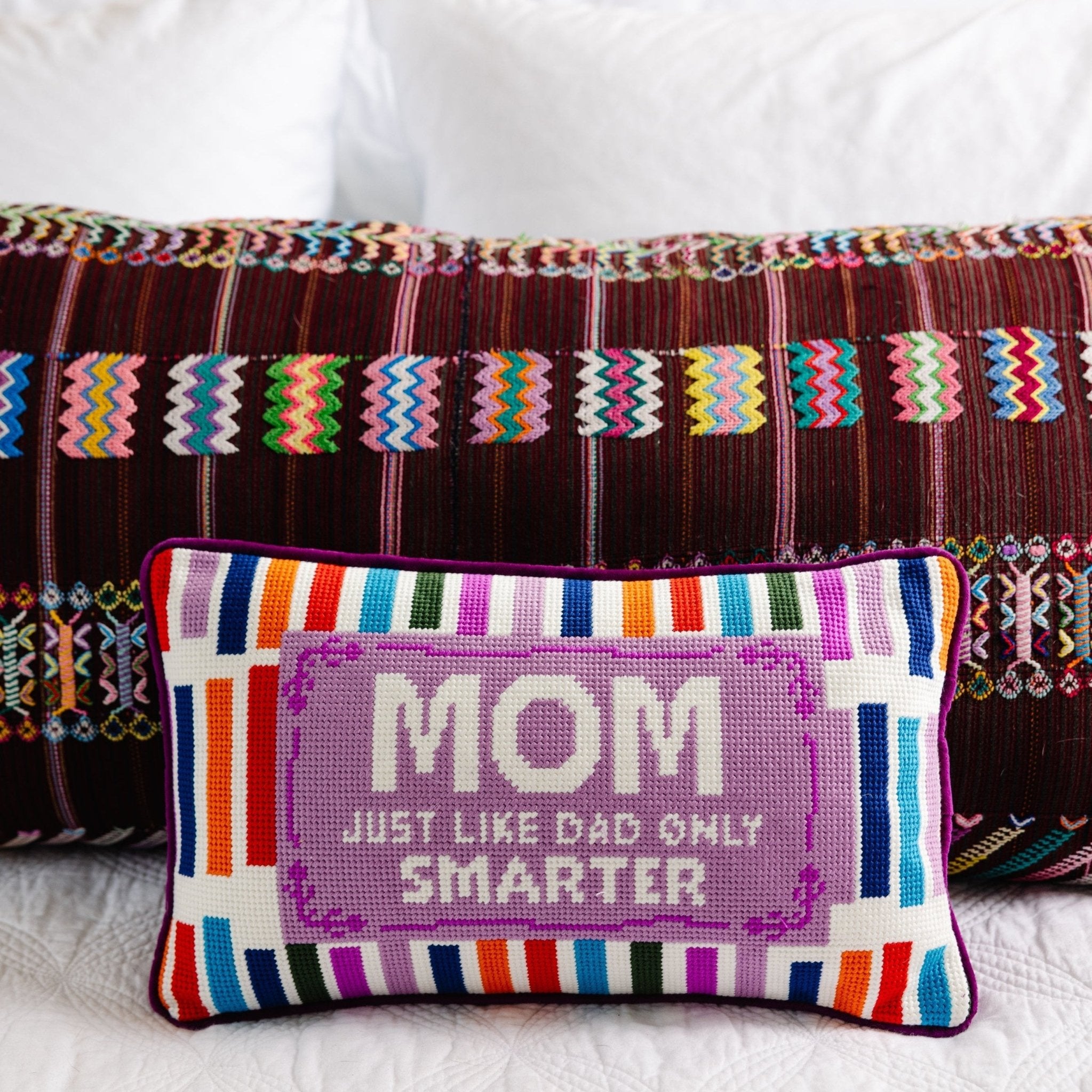 Mom Rules Needlepoint Pillow - UntamedEgo LLC.