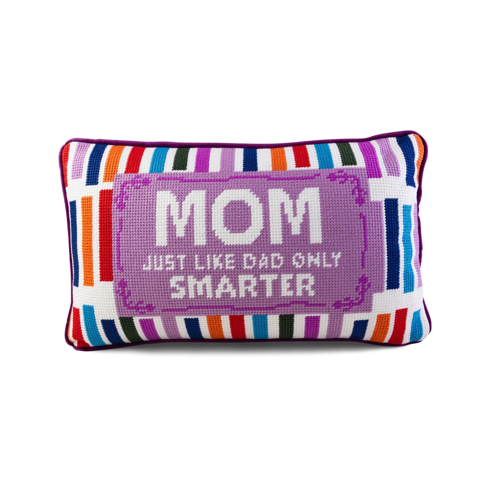 Mom Rules Needlepoint Pillow - UntamedEgo LLC.