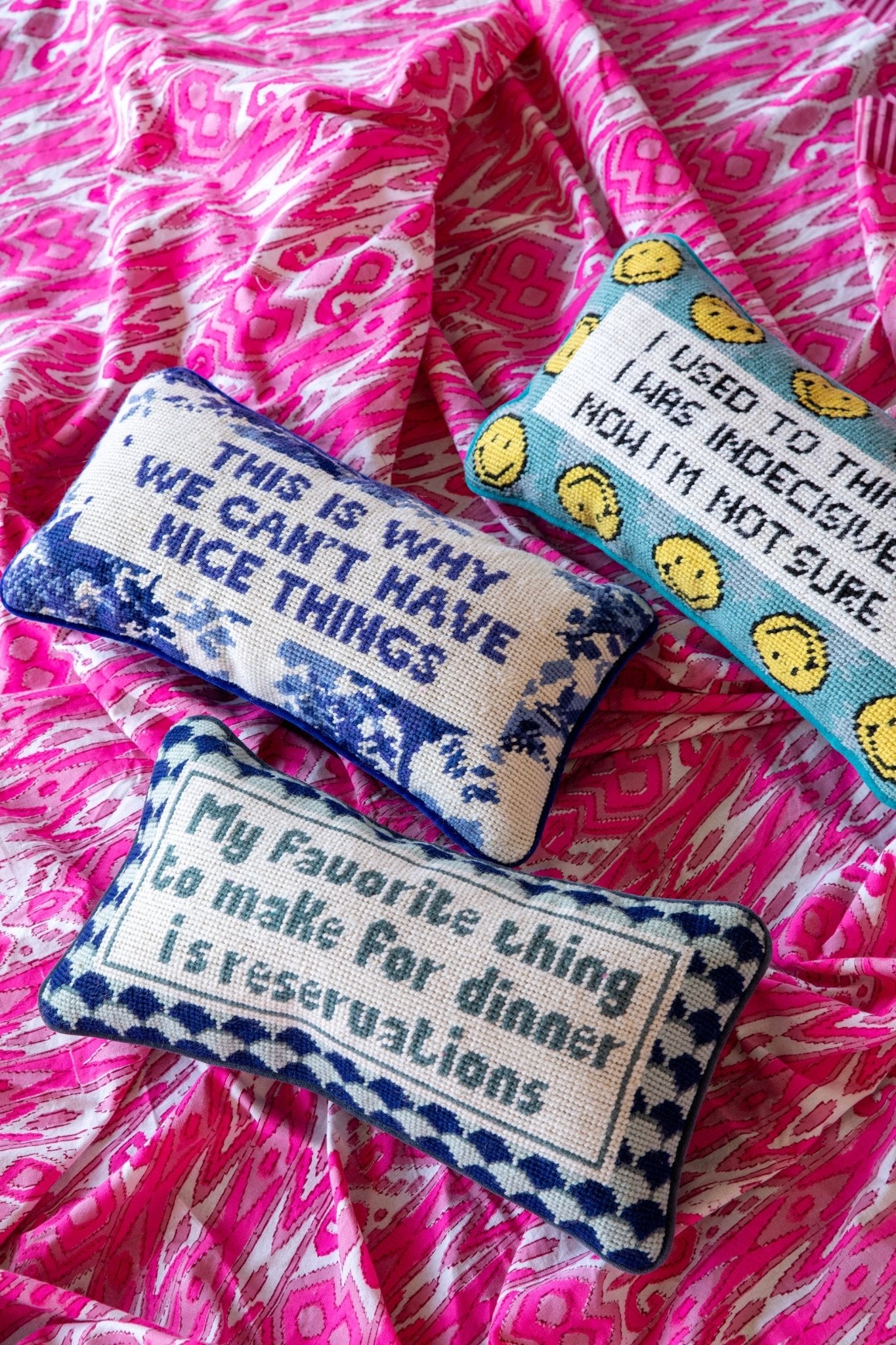 Nice Things Needlepoint Pillow - UntamedEgo LLC.
