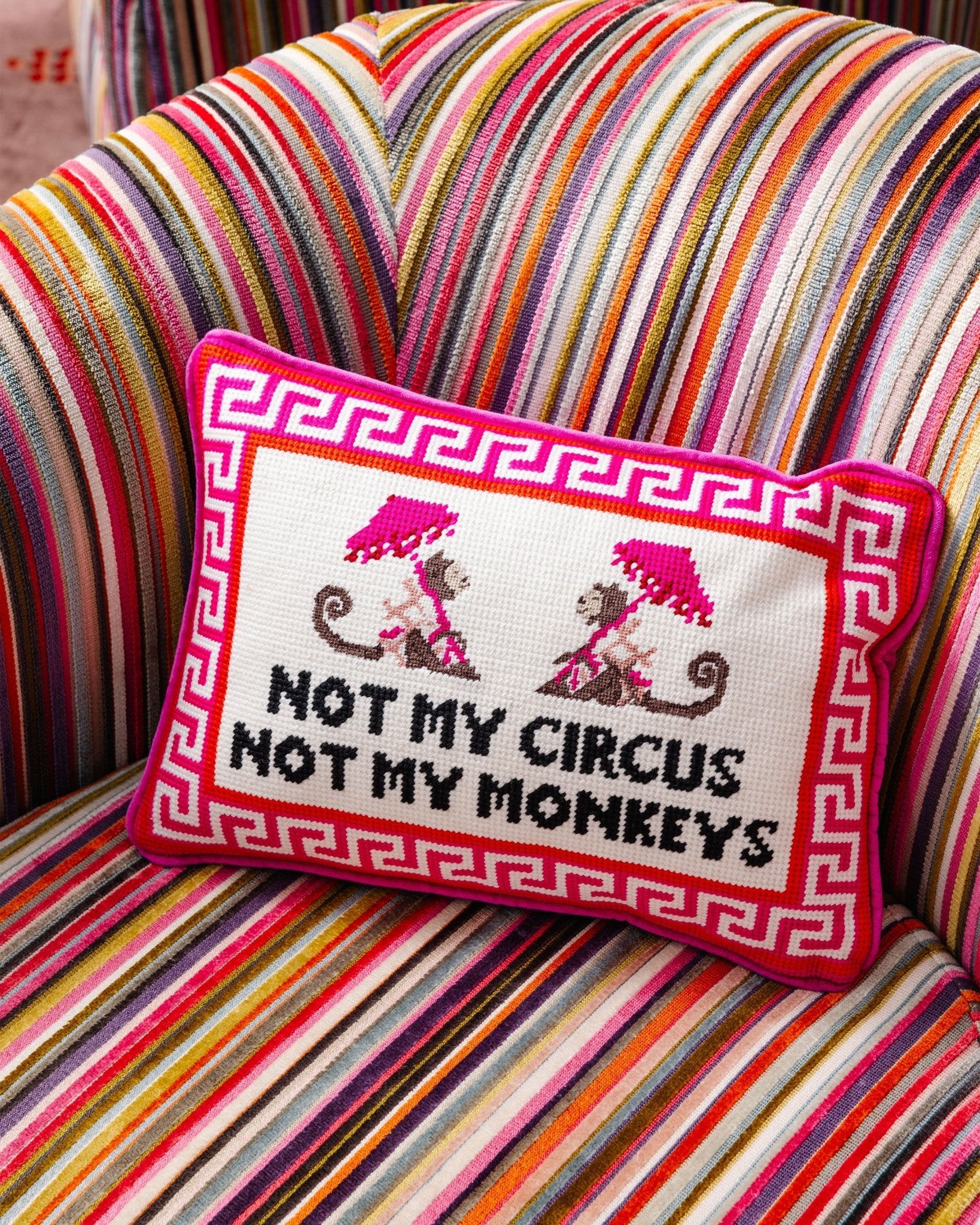 Not My Circus Needlepoint Pillow - UntamedEgo LLC.