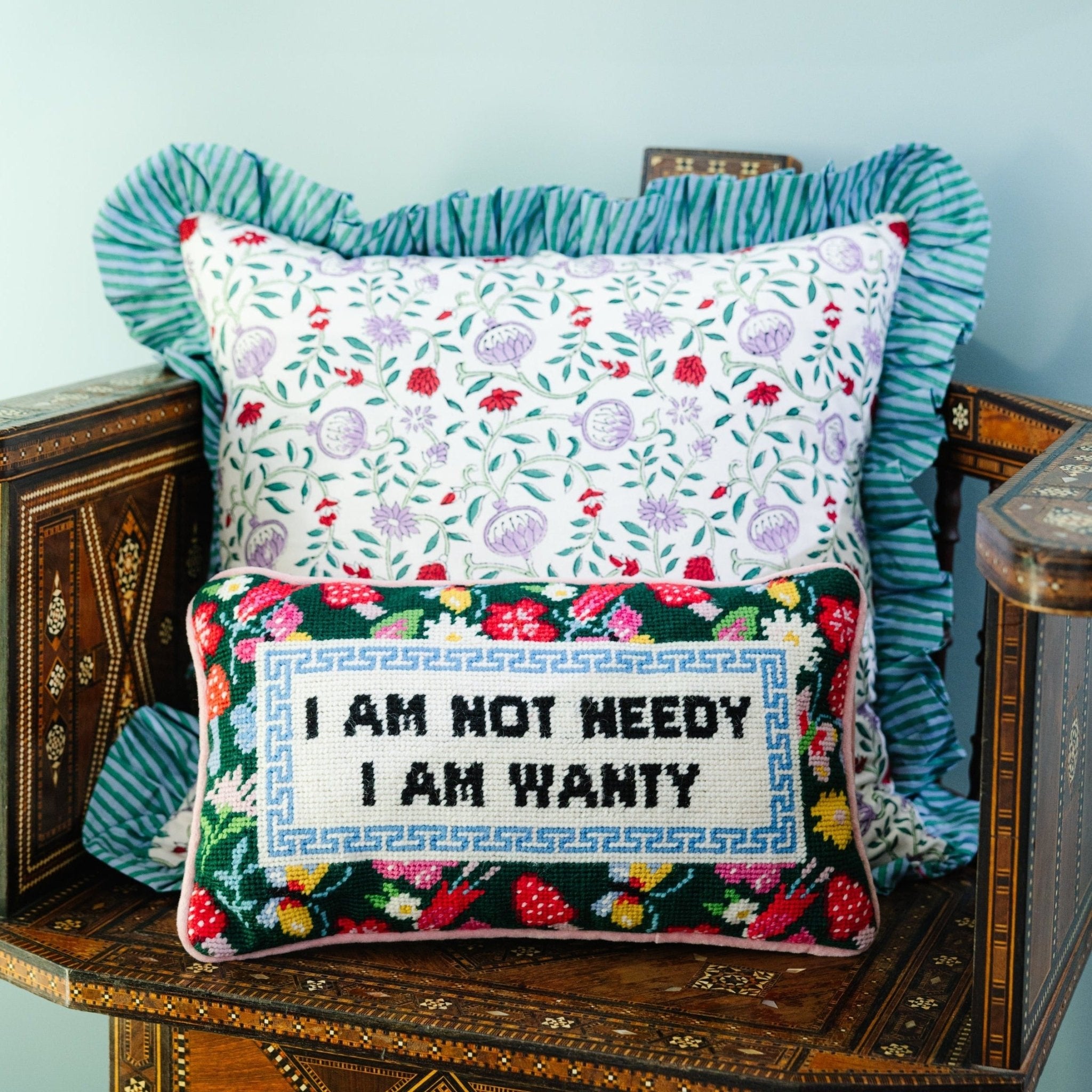 Not Needy Needlepoint Pillow - UntamedEgo LLC.