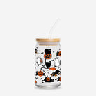 Pumpkin Kitty Halloween Glass Can Tumbler - UntamedEgo LLC.