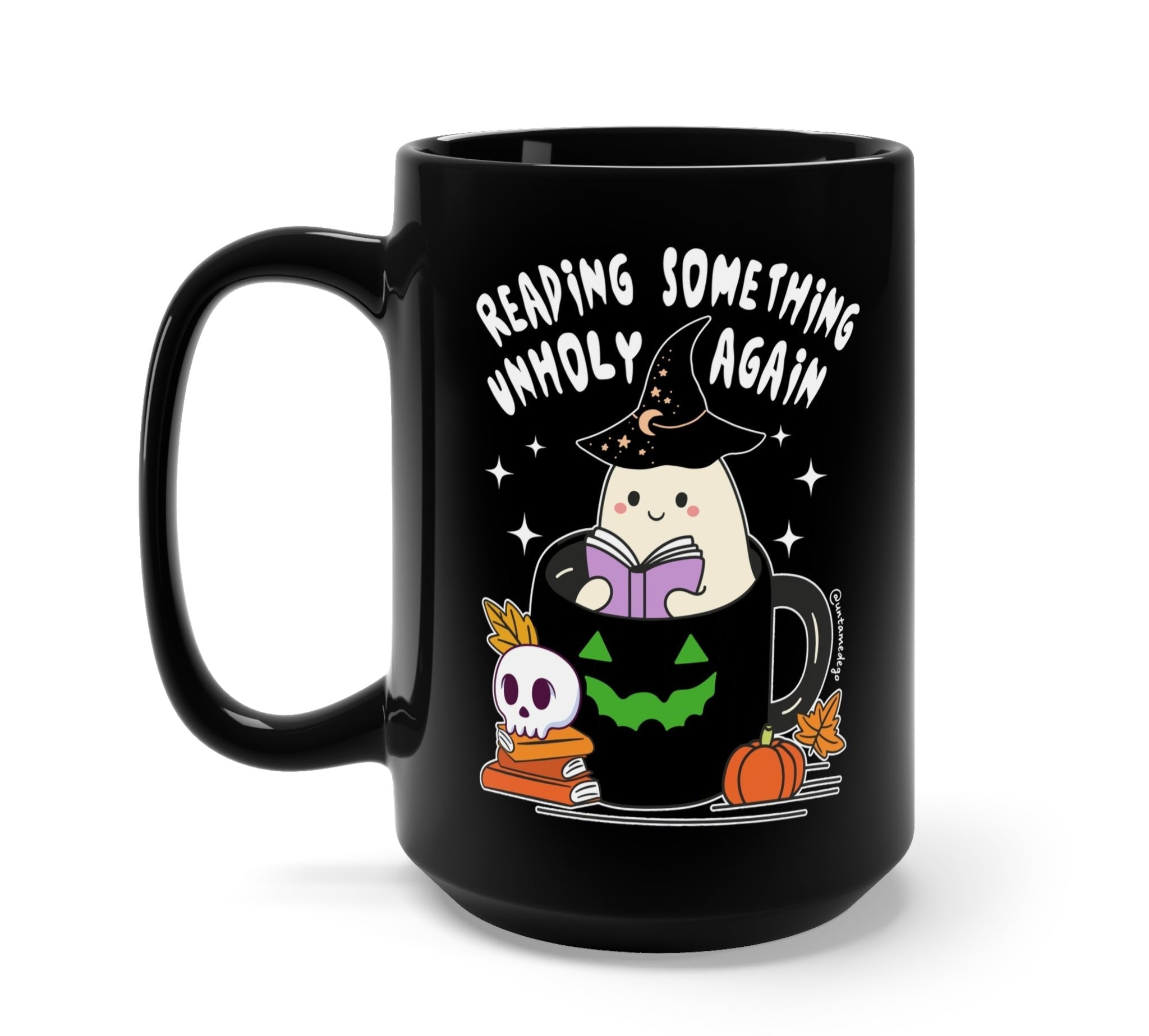 Reading Something Unholy Again Black Mug - UntamedEgo LLC.