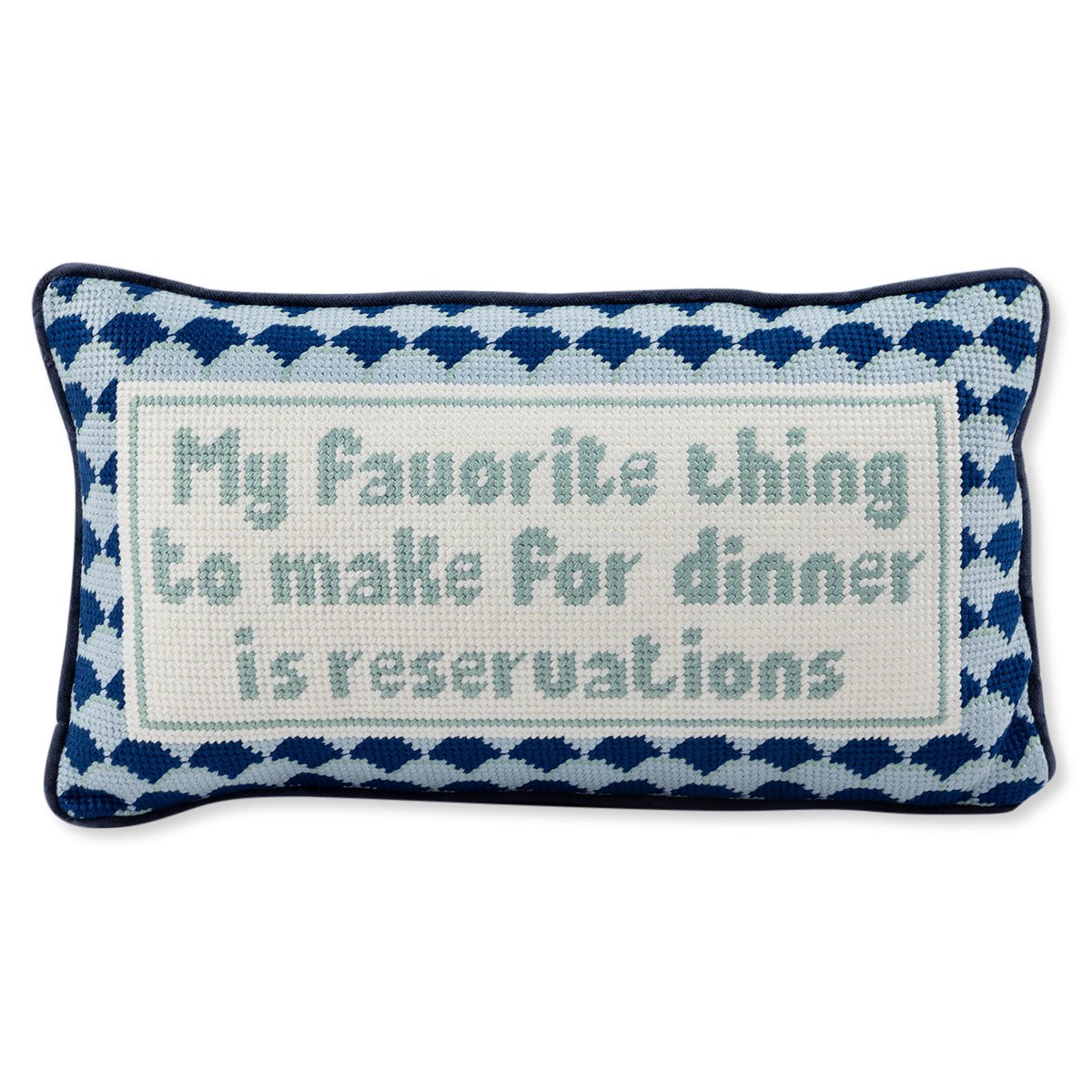 Reservations Needlepoint Pillow - UntamedEgo LLC.
