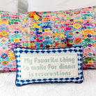 Reservations Needlepoint Pillow - UntamedEgo LLC.