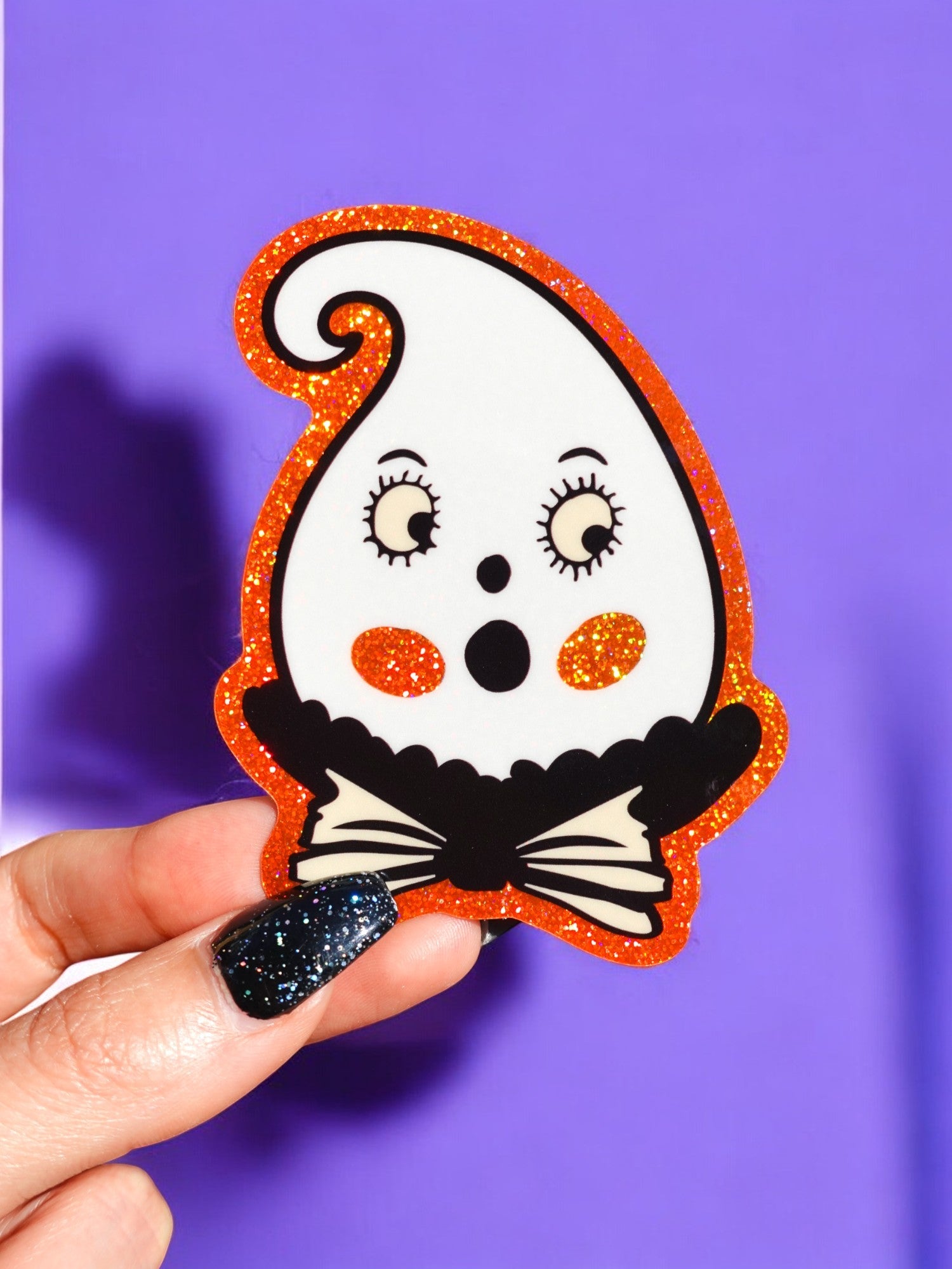 Retro Ghost Halloween Sticker - UntamedEgo LLC.