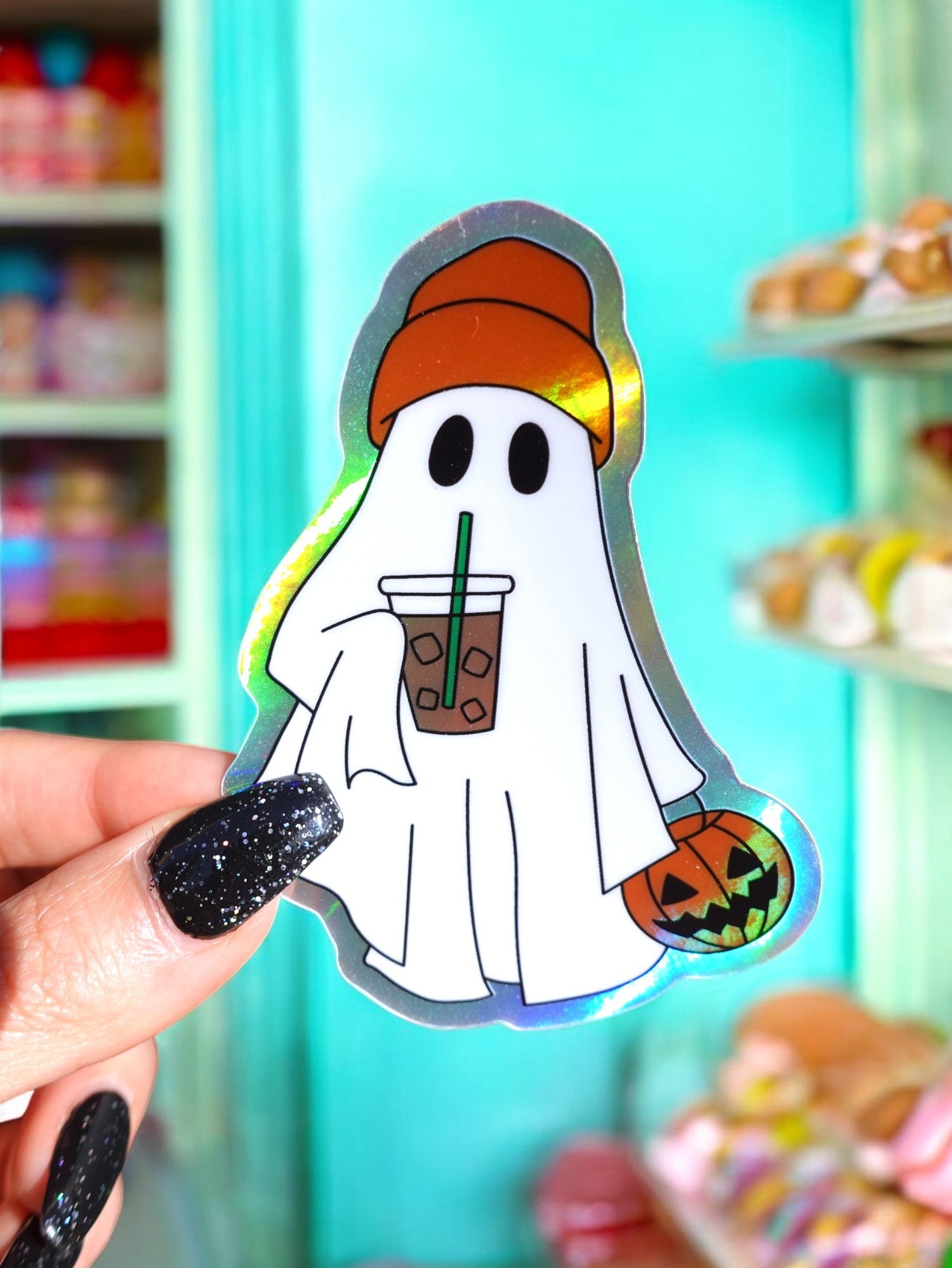 Retro Ghostie Hallowen Sticker - UntamedEgo LLC.