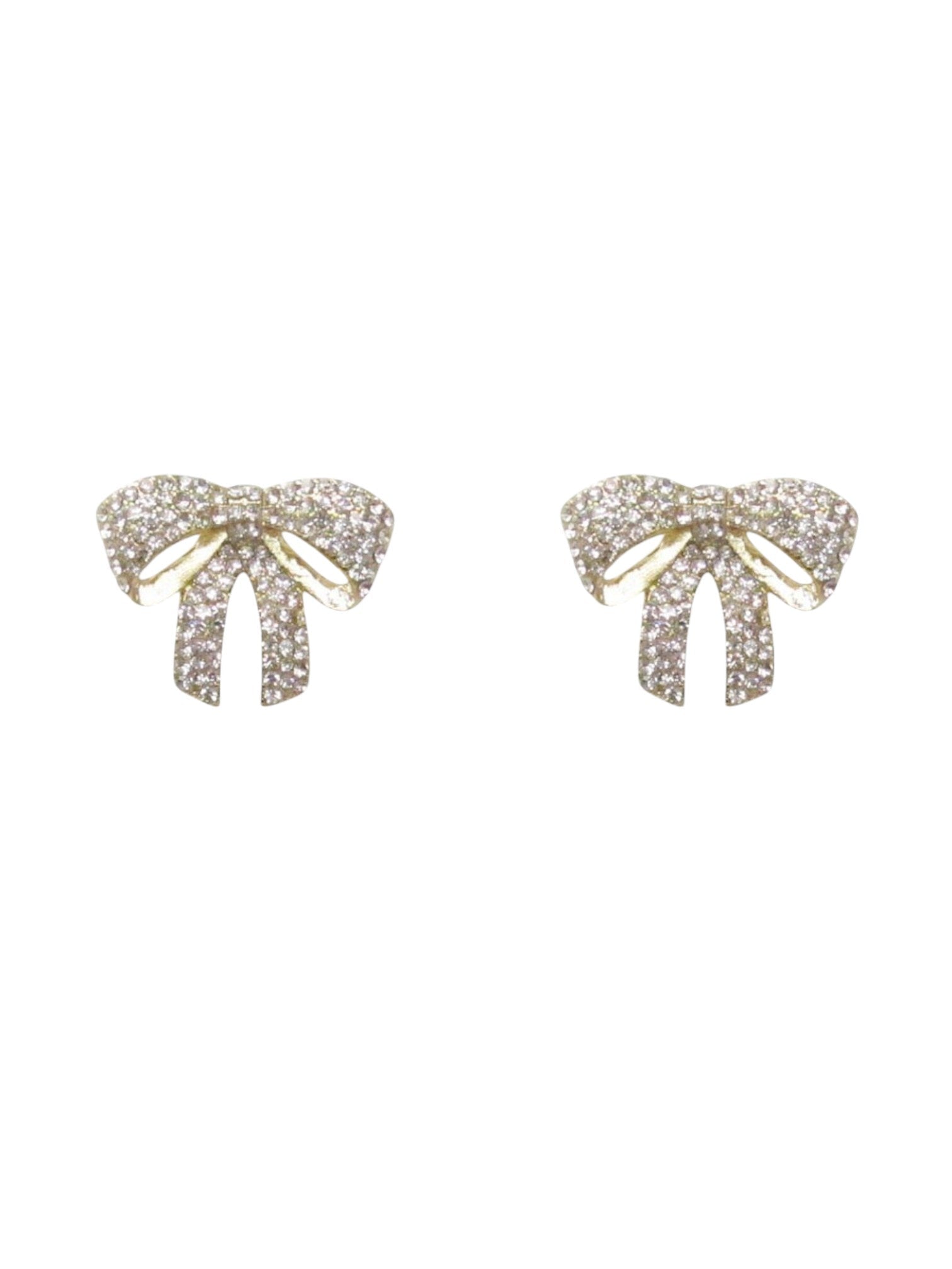 Rhinestone Ribbon Bow Earrings - UntamedEgo LLC.