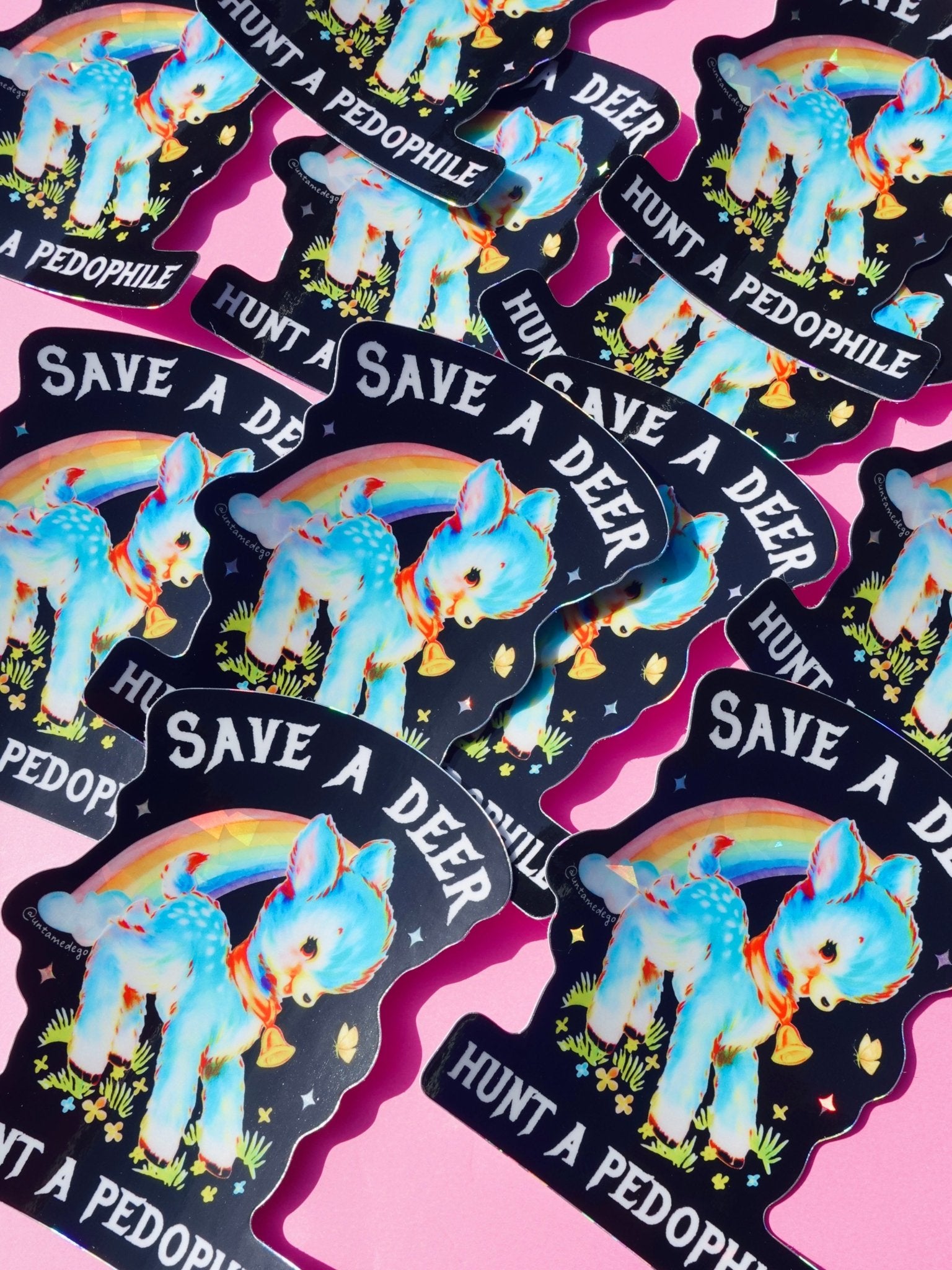 Save a Deer Hunt A Pedophile Sticker - UntamedEgo LLC.