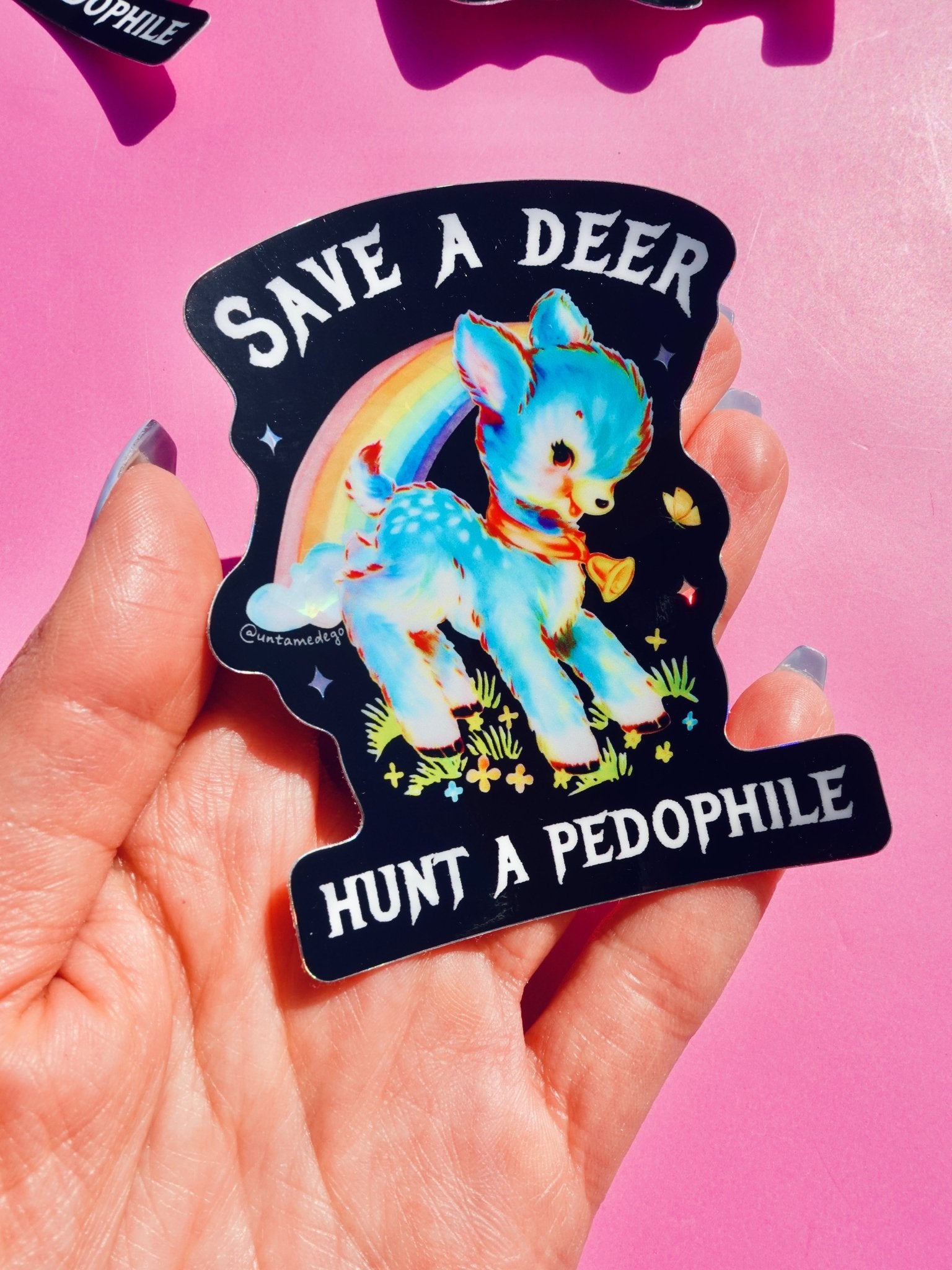 Save a Deer Hunt A Pedophile Sticker - UntamedEgo LLC.