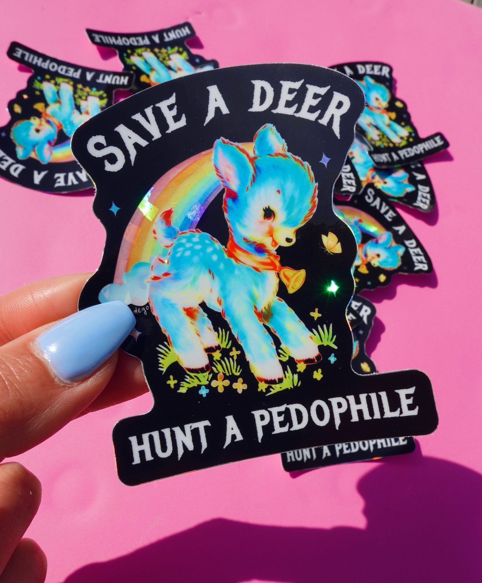 Save a Deer Hunt A Pedophile Sticker - UntamedEgo LLC.