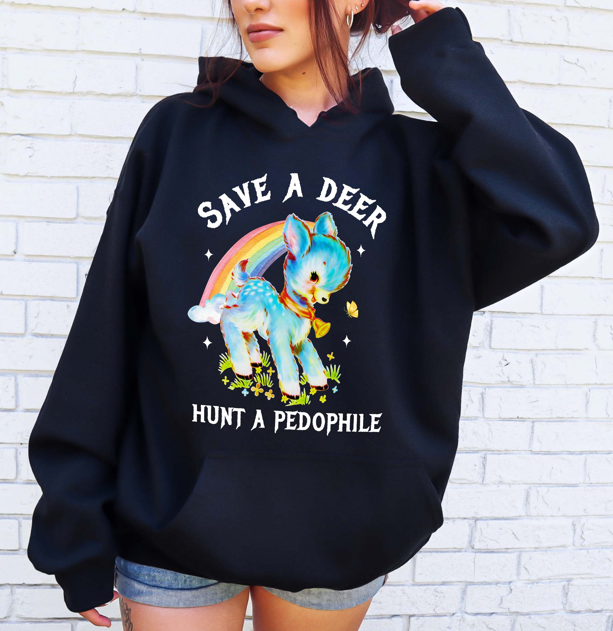 Save A Deer Hunt A Pedophile Unisex Exclusive Hoodie - UntamedEgo LLC.