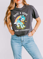 Save A Deer Hunt A Pedophile Women's Boxy Cropped Tee - UntamedEgo LLC.