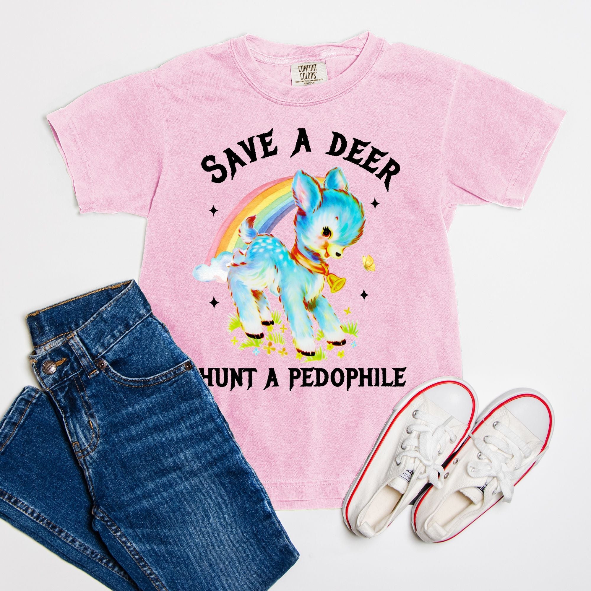 Save A Deer Hunt A Pedophile Youth Kids Exclusive Tee - UntamedEgo LLC.