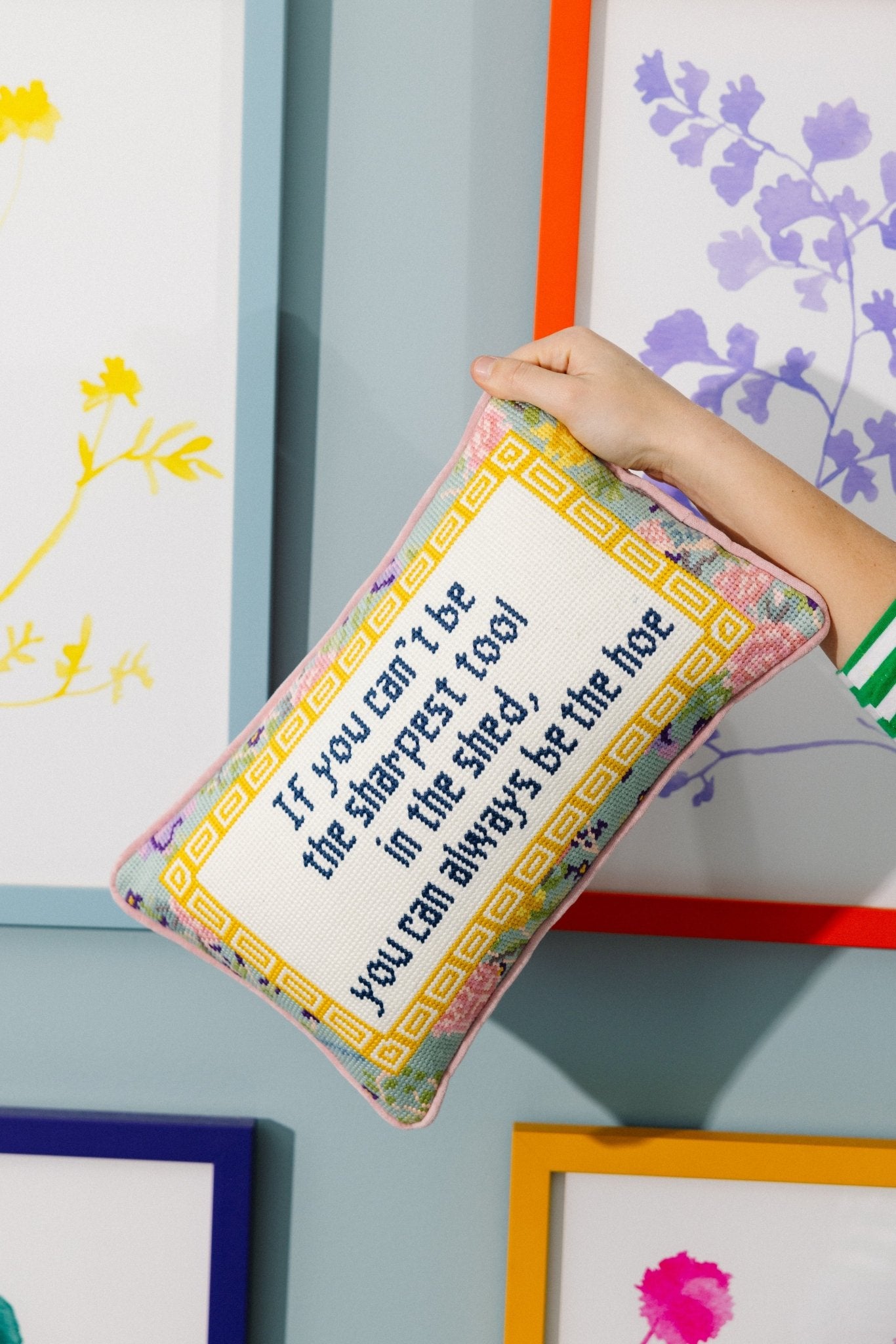 Sharpest Tool Needlepoint Pillow - UntamedEgo LLC.
