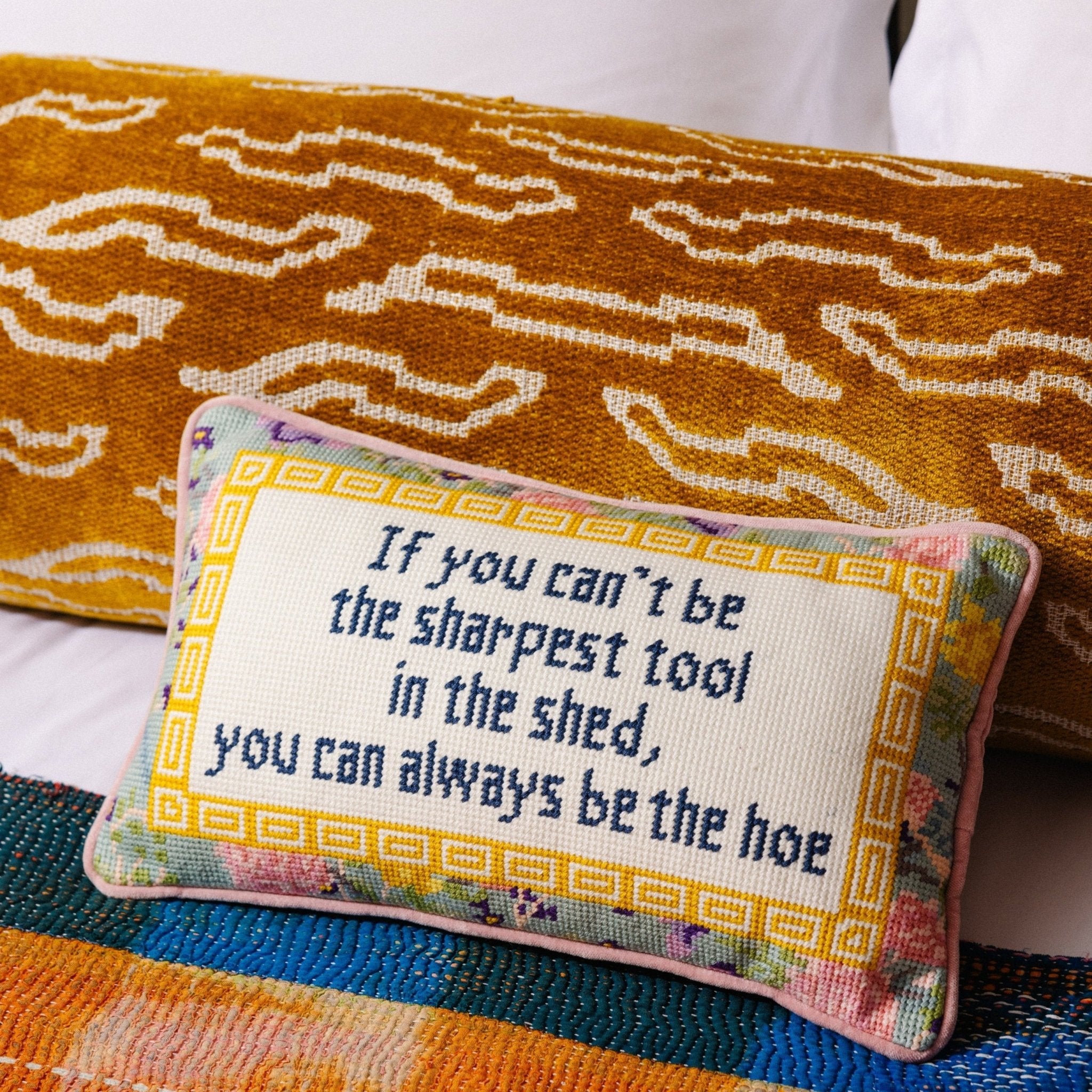 Sharpest Tool Needlepoint Pillow - UntamedEgo LLC.