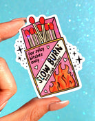Slow Burn Book Club Sticker – Funny Spicy Romance Glitter Vinyl Sticker - UntamedEgo LLC.