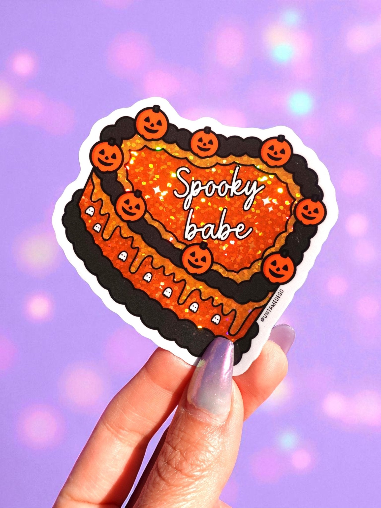 Spooky Babe Sticker – Halloween Glitter Cake Vinyl Sticker - UntamedEgo LLC.