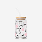 Spooky Flower Ghost Halloween Glass Can Tumbler - UntamedEgo LLC.