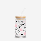 Spooky Flower Ghost Halloween Glass Can Tumbler - UntamedEgo LLC.