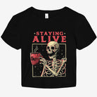 Staying Alive Graphic Baby Tee - UntamedEgo LLC.