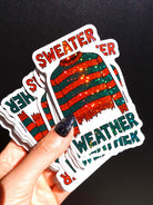 Sweater Weather Horror Halloween Glitter Vinyl Sticker - UntamedEgo LLC.