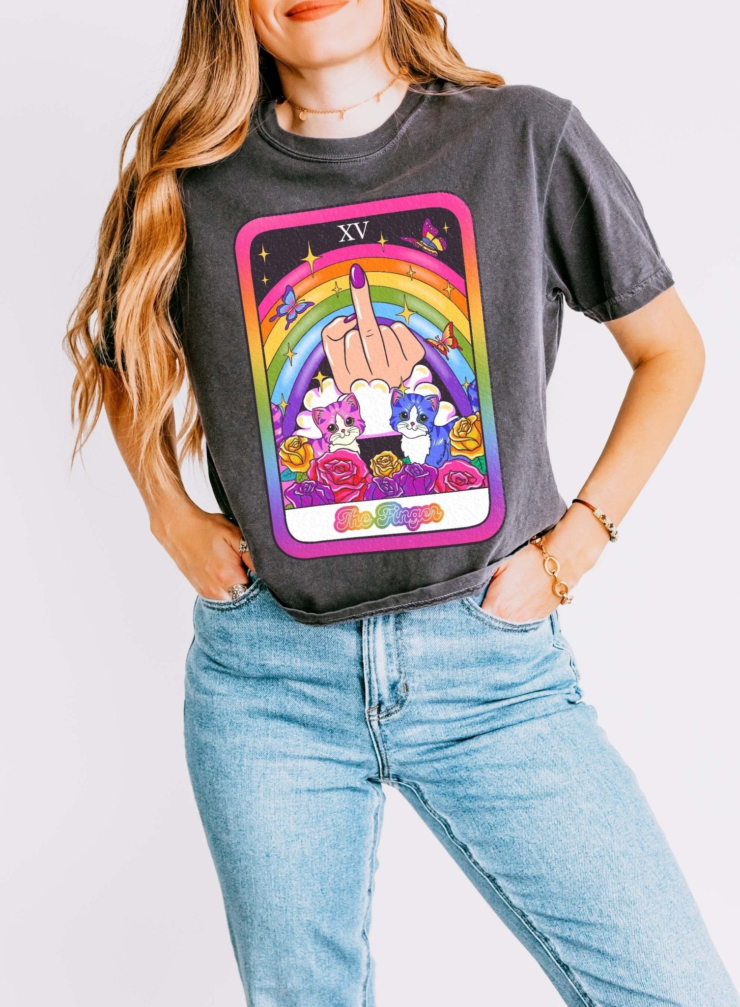 The Finger Tarot Card Boxy Women's Tee - UntamedEgo LLC.