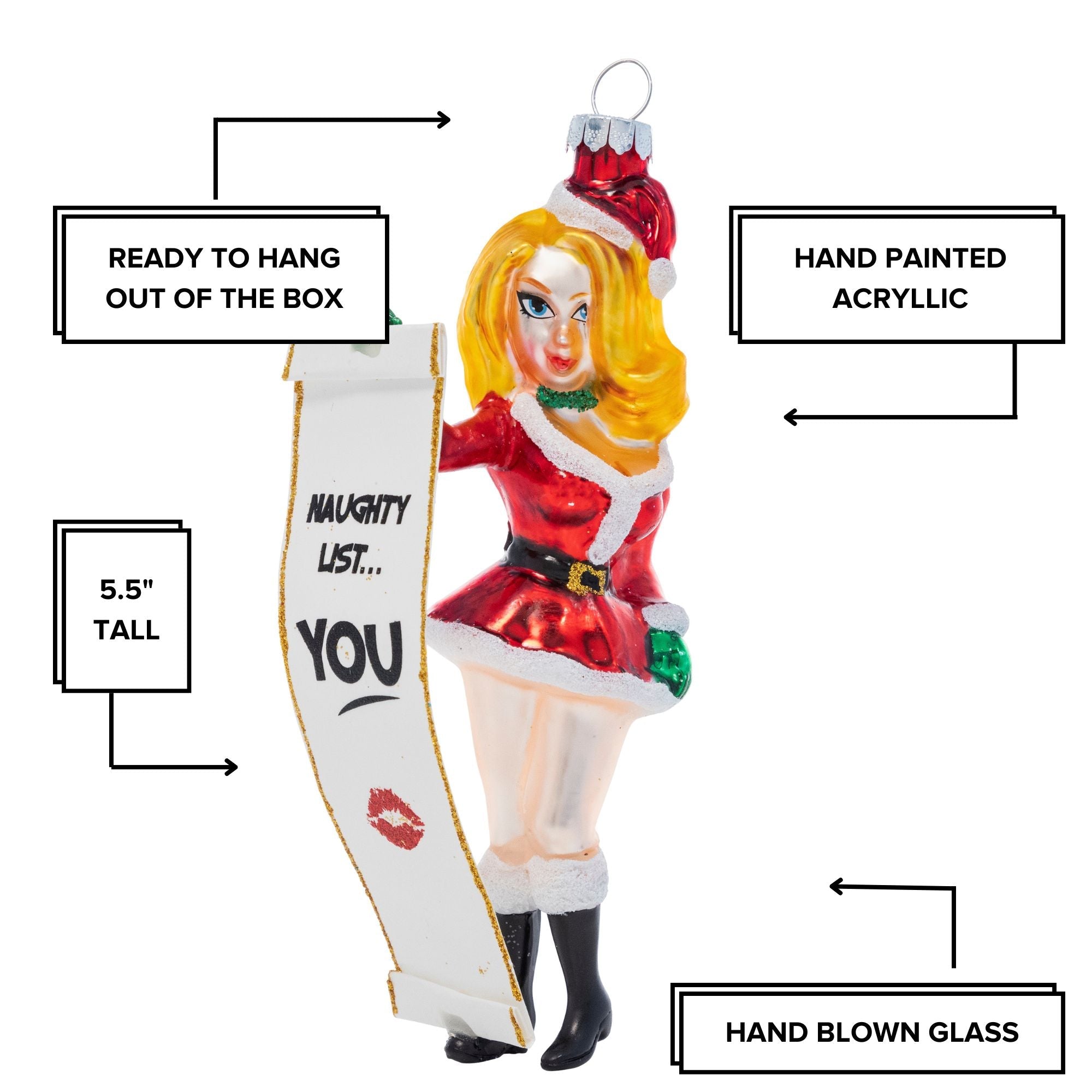 The Naughty List Ornament - UntamedEgo LLC.