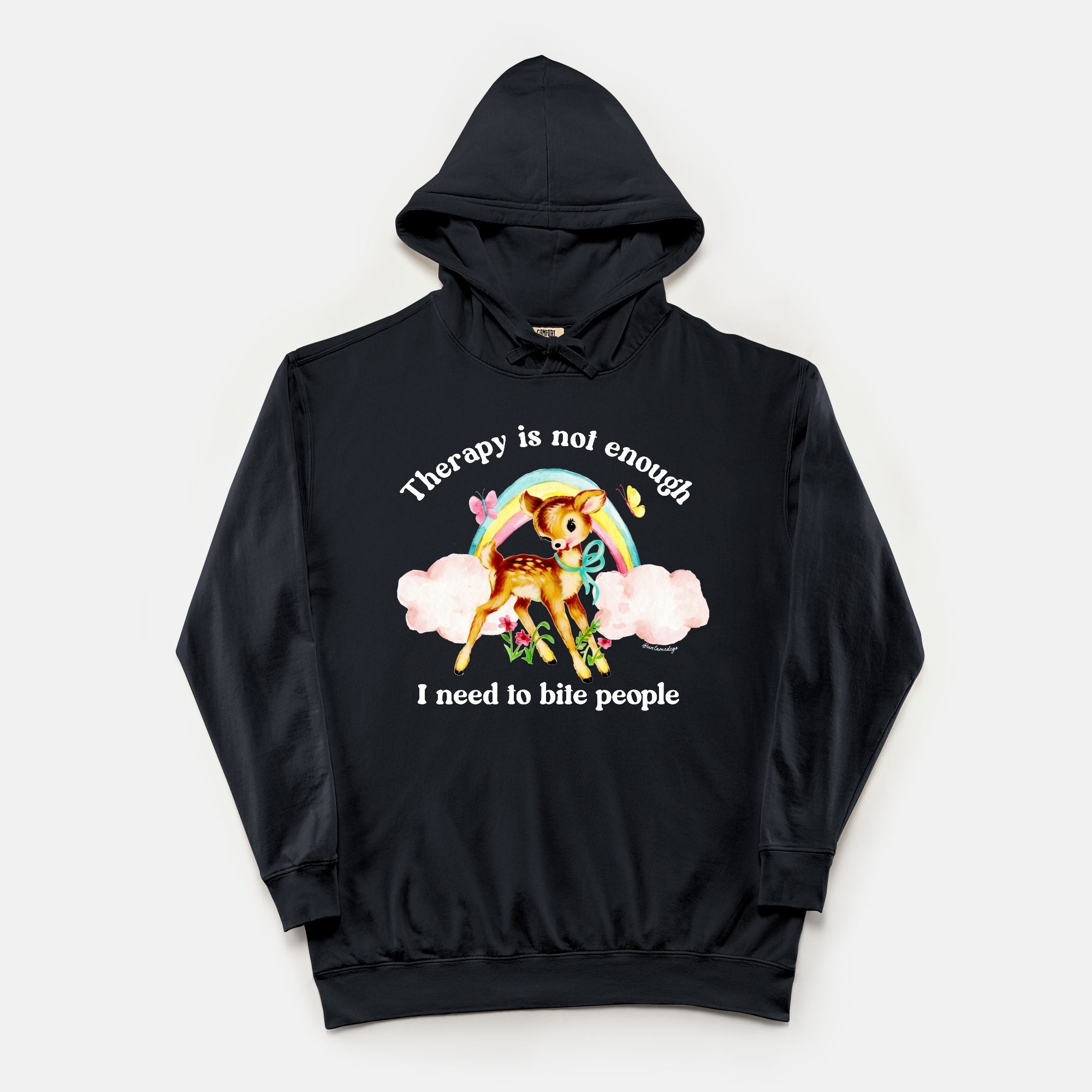 Therapy Is Not Enough I Need To Bite People Vintage Hoodie - UntamedEgo LLC.