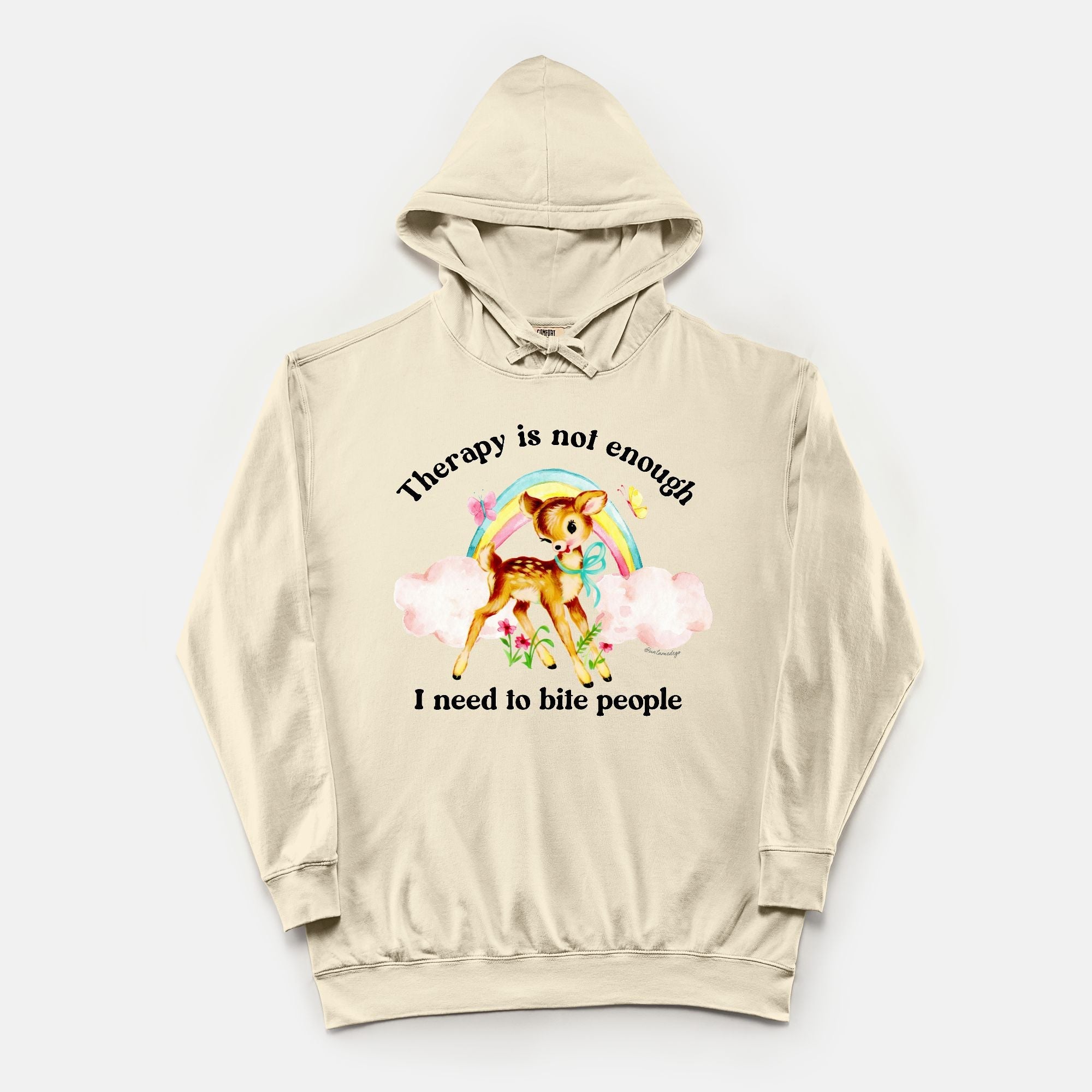Therapy Is Not Enough I Need To Bite People Vintage Hoodie - UntamedEgo LLC.