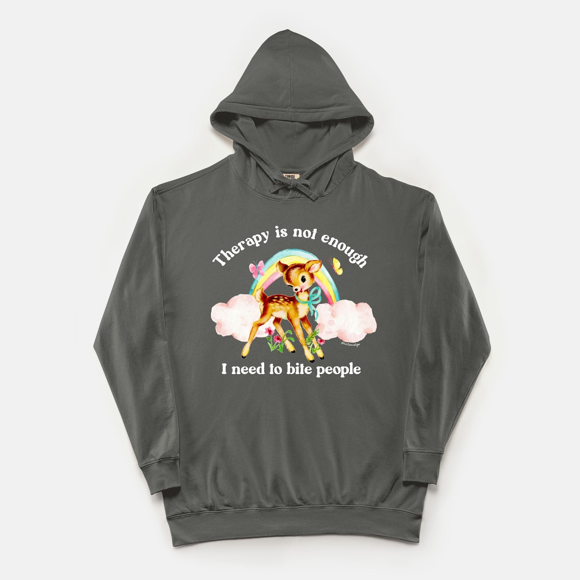 Therapy Is Not Enough I Need To Bite People Vintage Hoodie - UntamedEgo LLC.