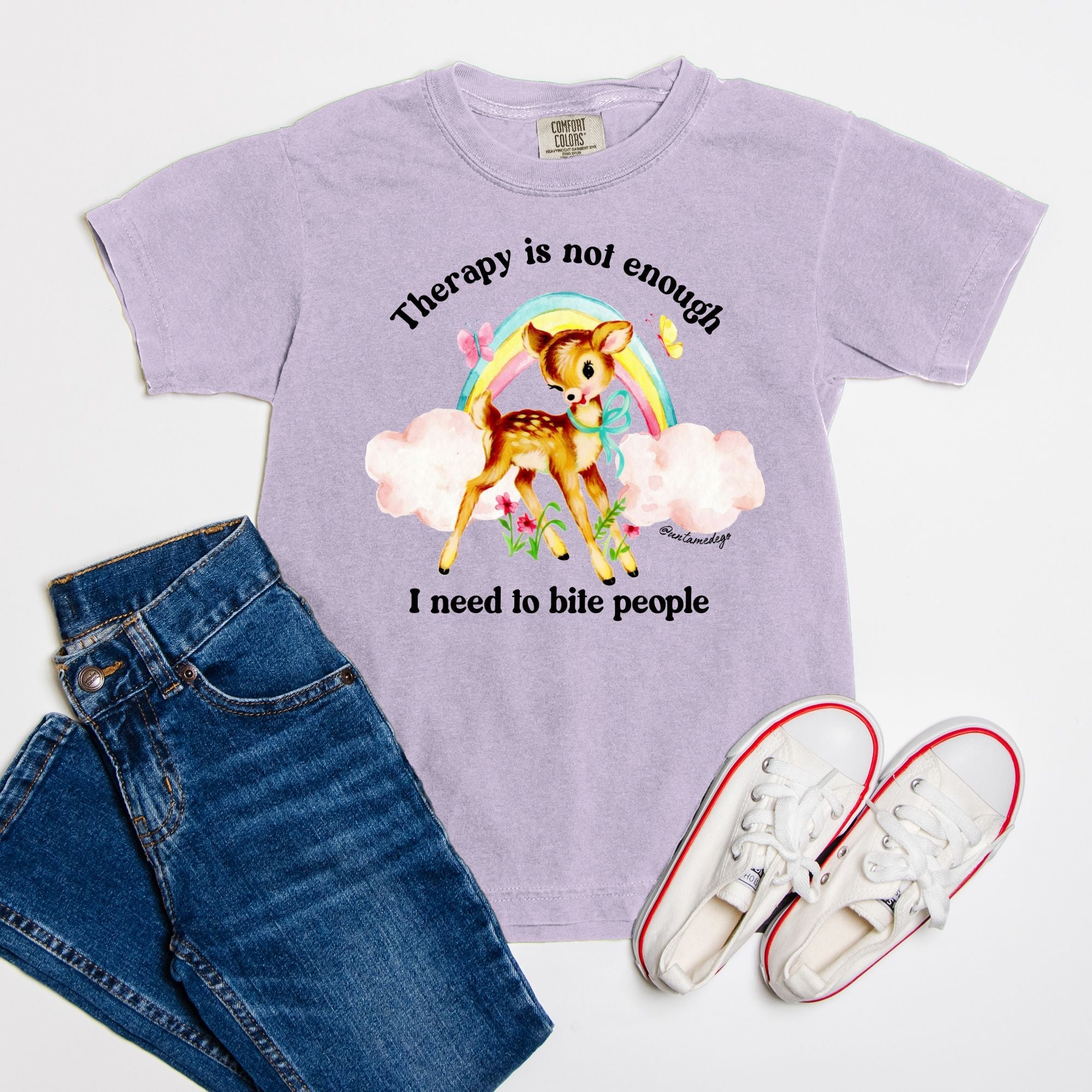 Therapy Is Not Enough I Need To Bite People Youth Tee - UntamedEgo LLC.