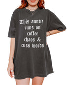 This Auntie Runs On Coffe Chaos & Cusswords Tee - UntamedEgo LLC.