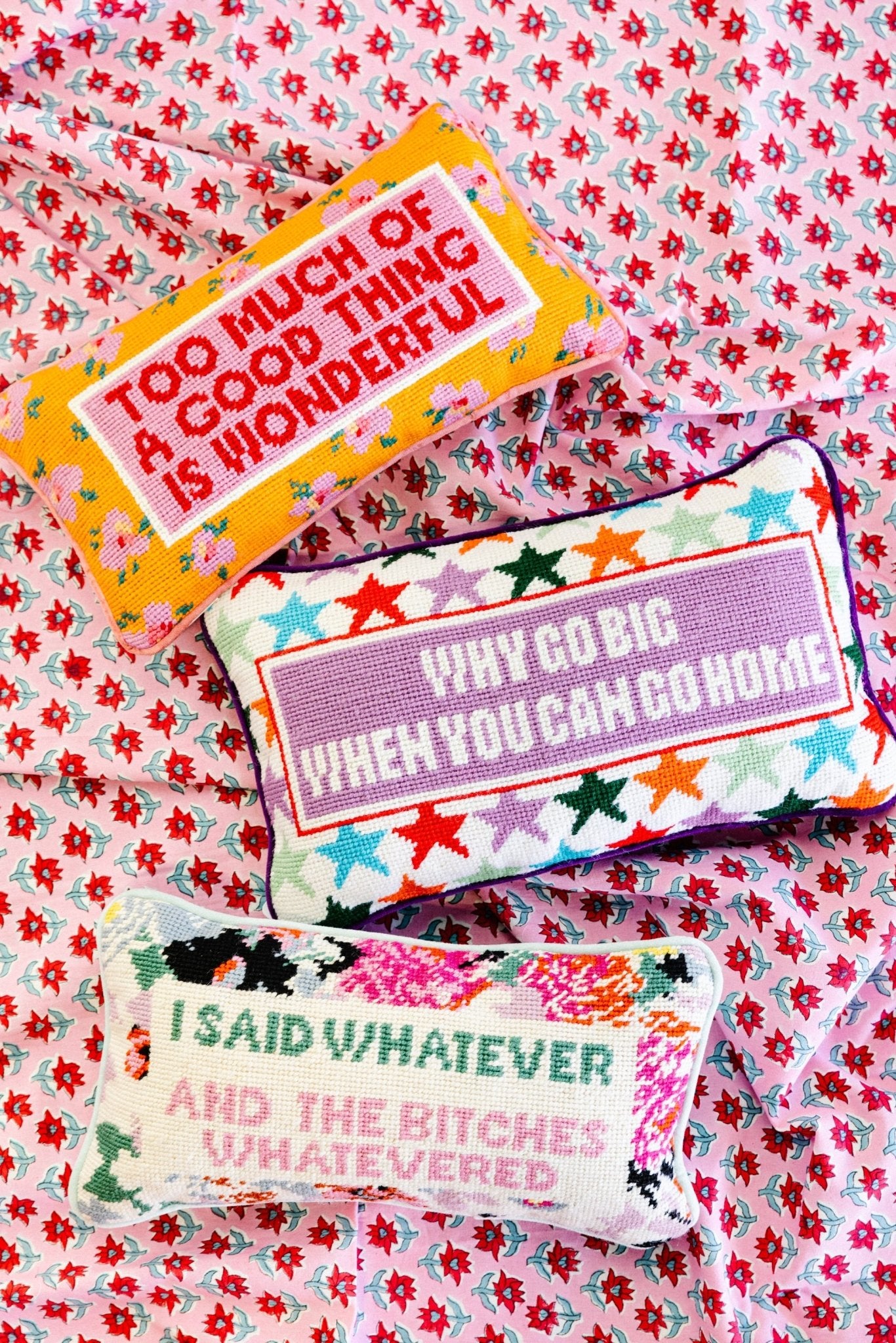 Too Much Needlepoint Pillow - UntamedEgo LLC.