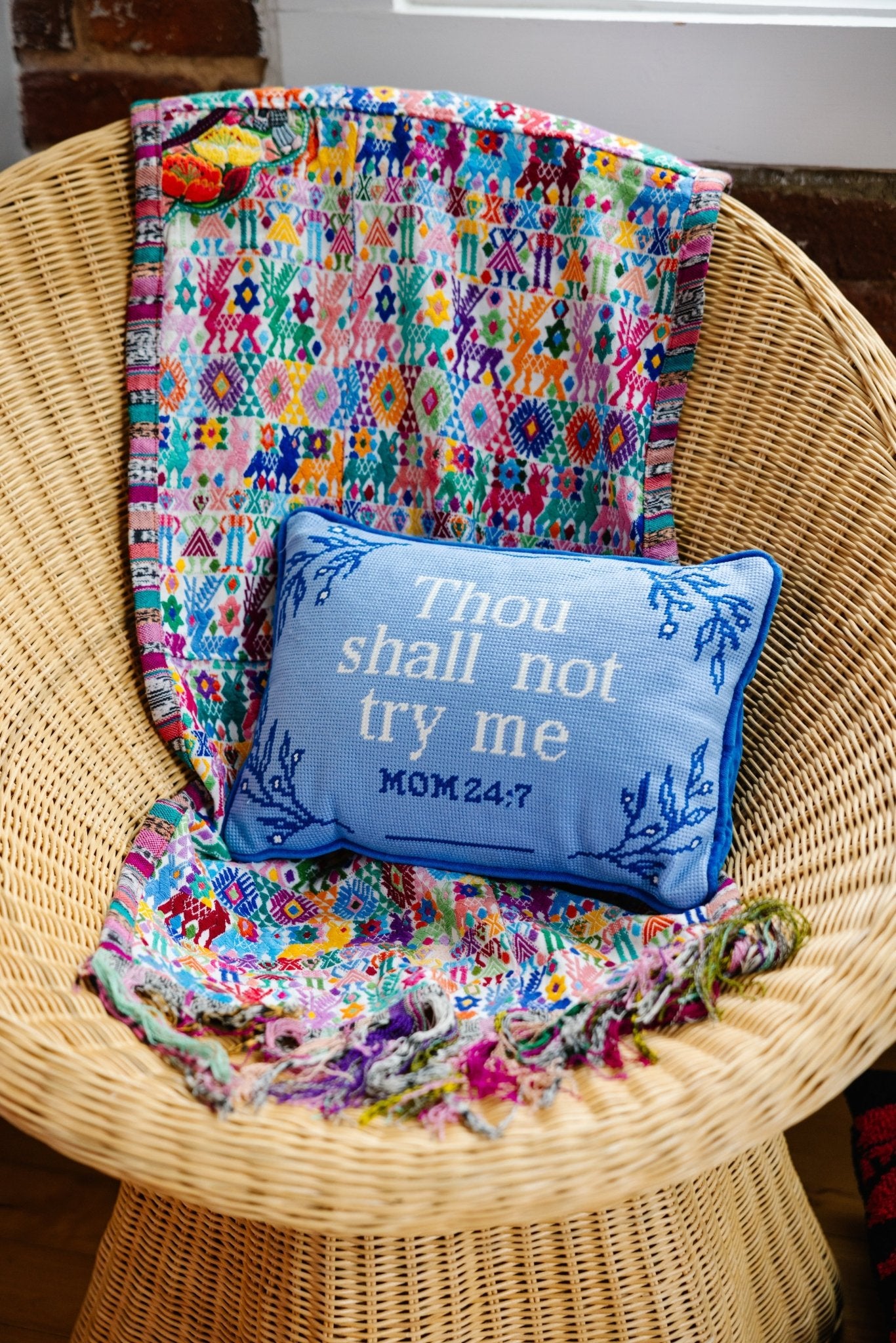 Try Me Needlepoint Pillow - UntamedEgo LLC.