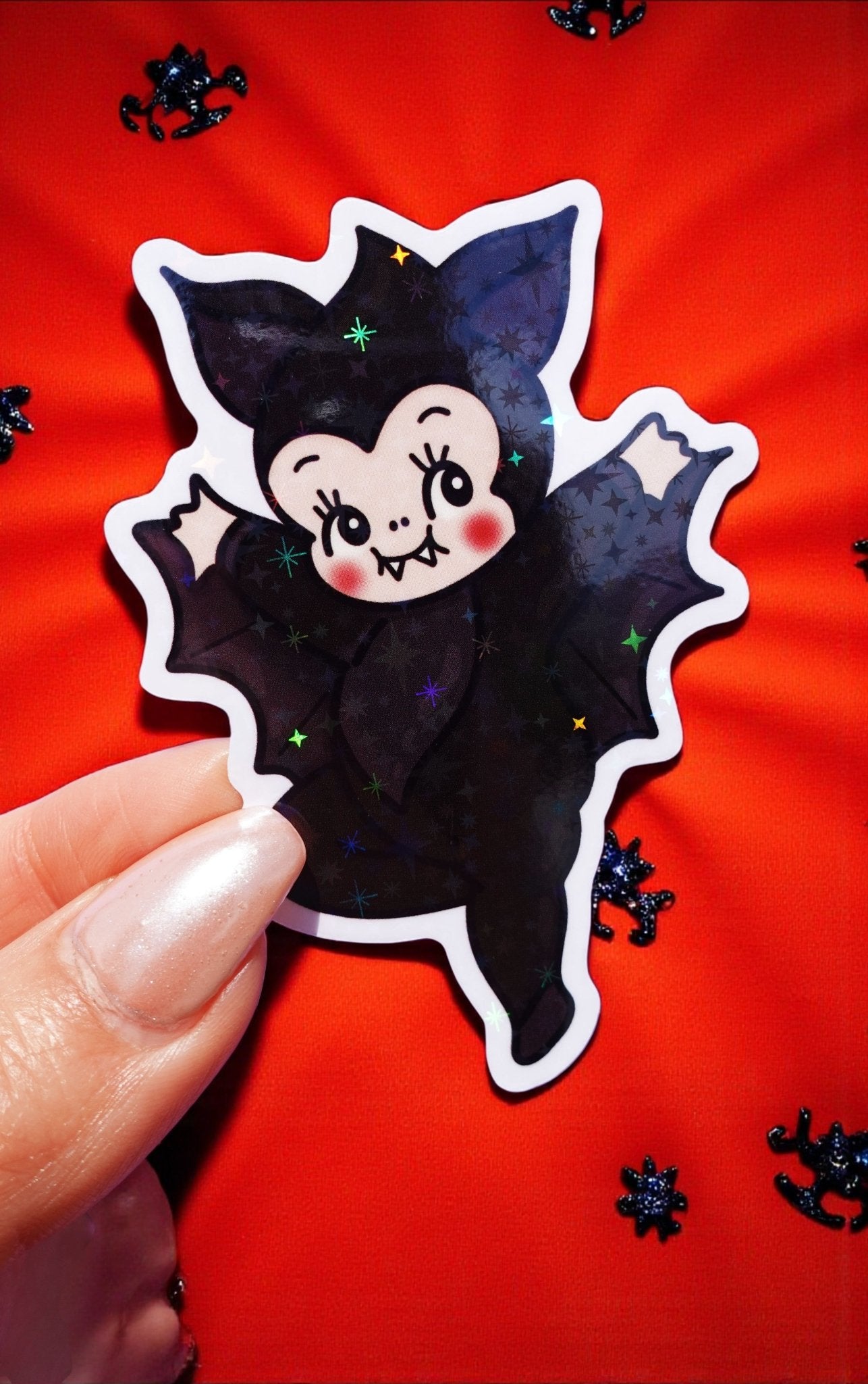 Vampire Bat Sticker – Cute Gothic Glitter Vinyl Sticker - UntamedEgo LLC.