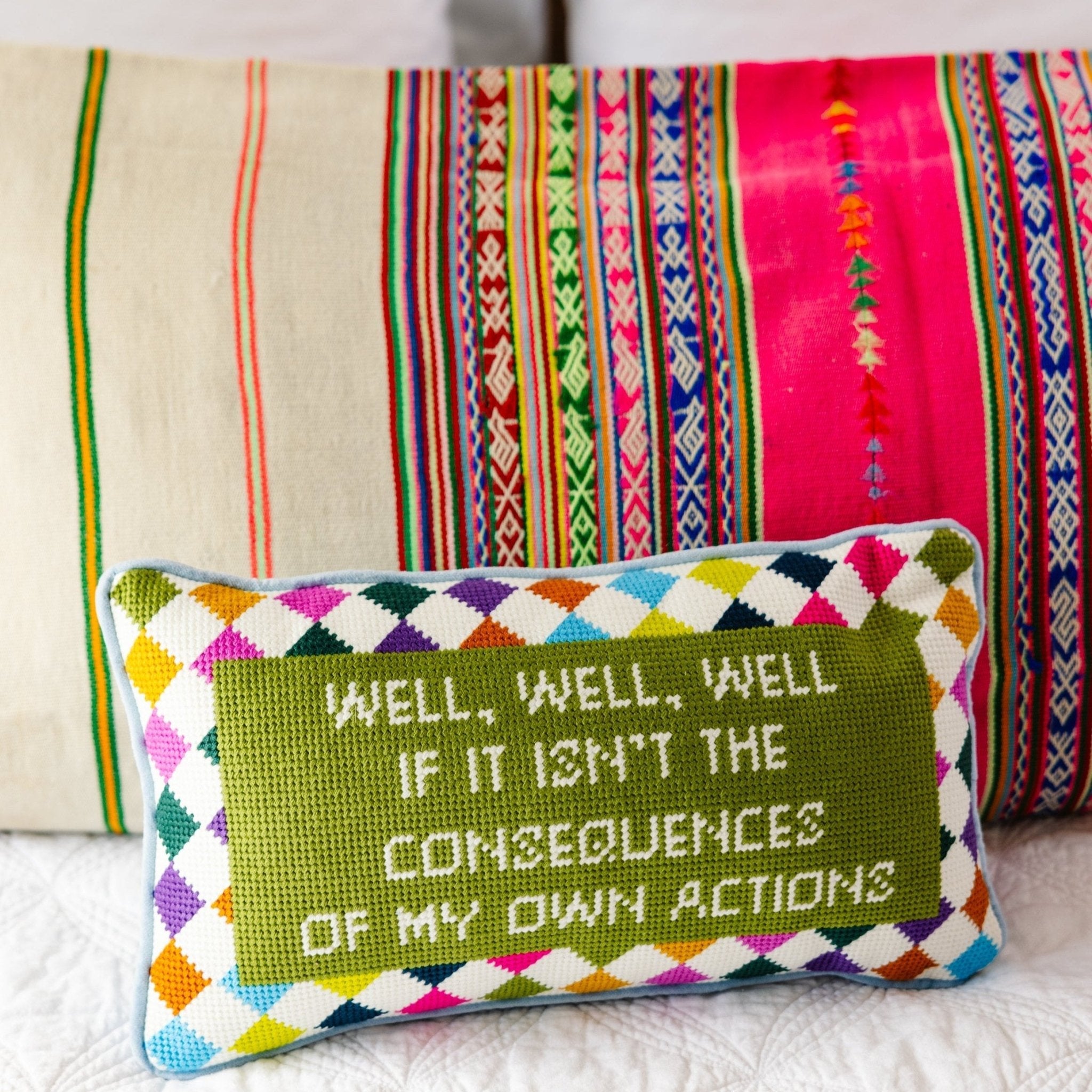 Well Well Well Needlepoint Pillow - UntamedEgo LLC.