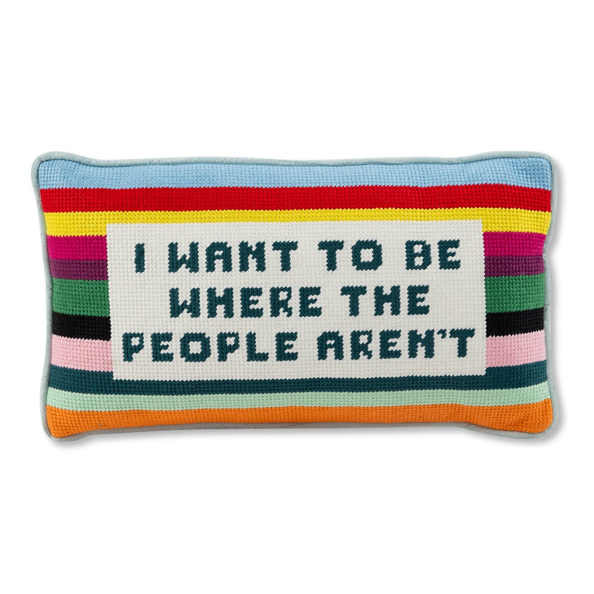 Where the People Aren't Needlepoint Pillow - UntamedEgo LLC.