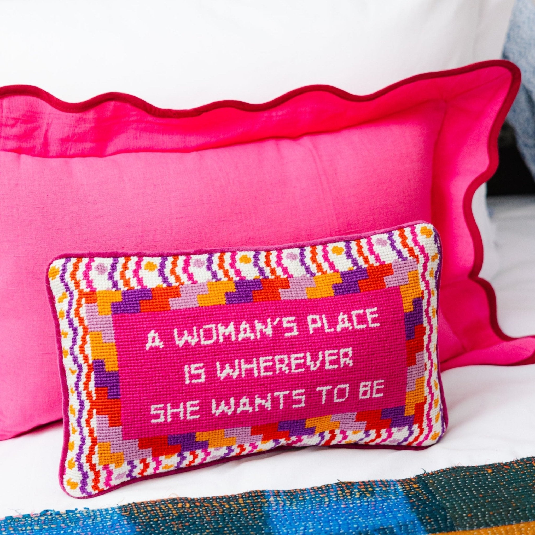 Wherever She Wants Needlepoint Pillow - UntamedEgo LLC.