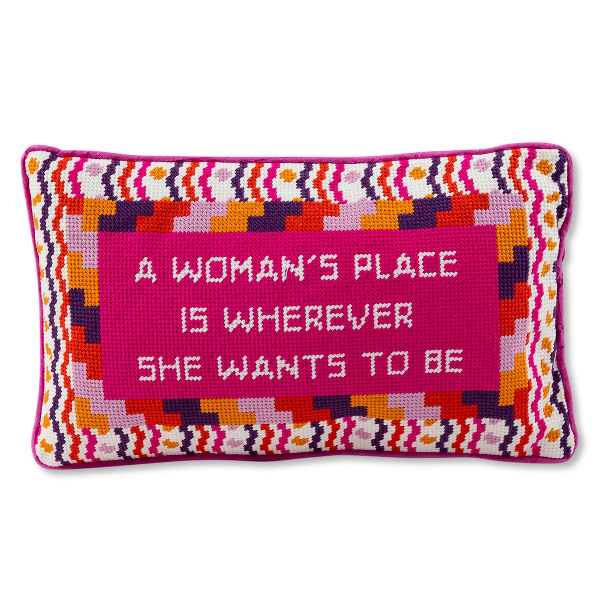 Wherever She Wants Needlepoint Pillow - UntamedEgo LLC.