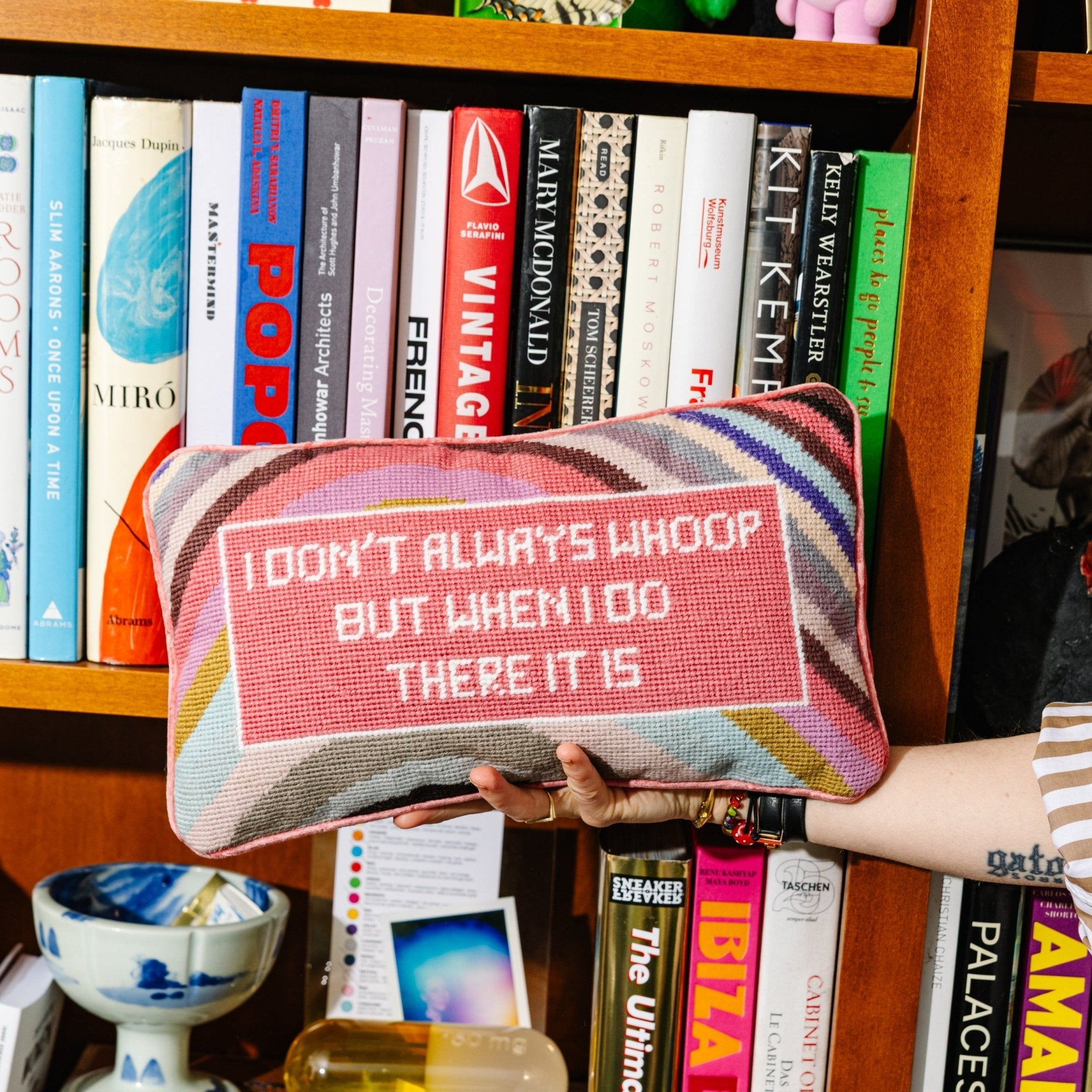 Whoop There It Is Needlepoint Pillow - UntamedEgo LLC.