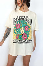 Women empowerment graphic t-shirt with Medusa design and bold feminist statement text